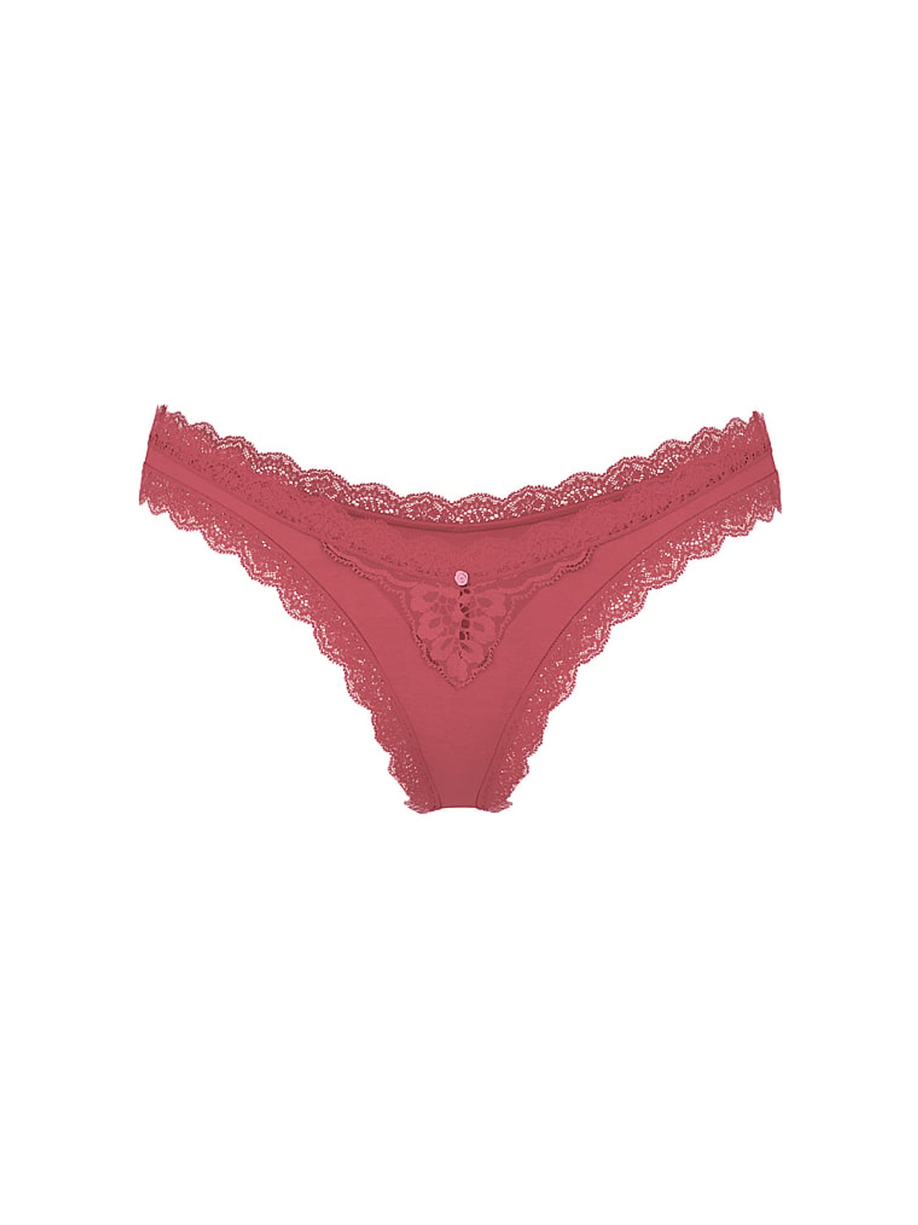 Seductive Rose Pink Lace Trim Brazilian Knickers - Image 3 of 3