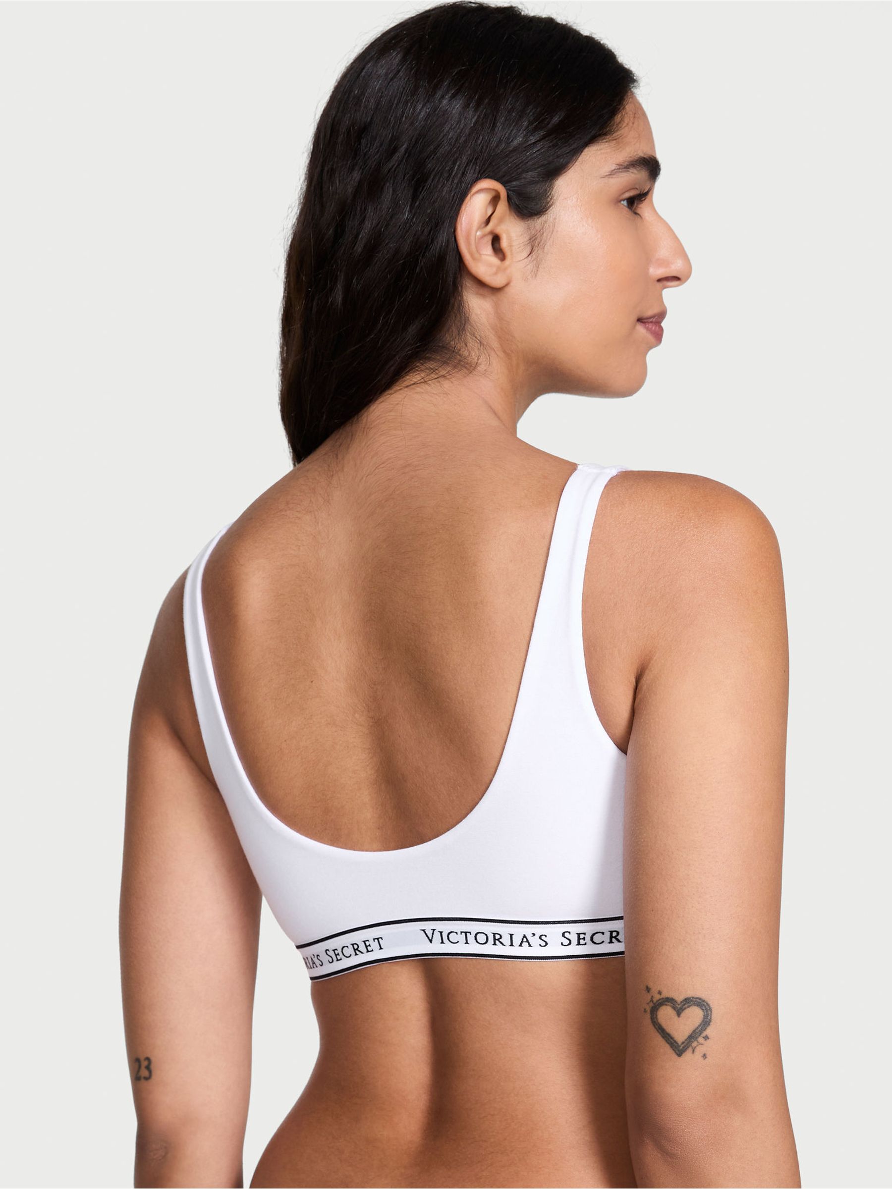 White Cotton Wireless Scoop Bralette - Image 2 of 3