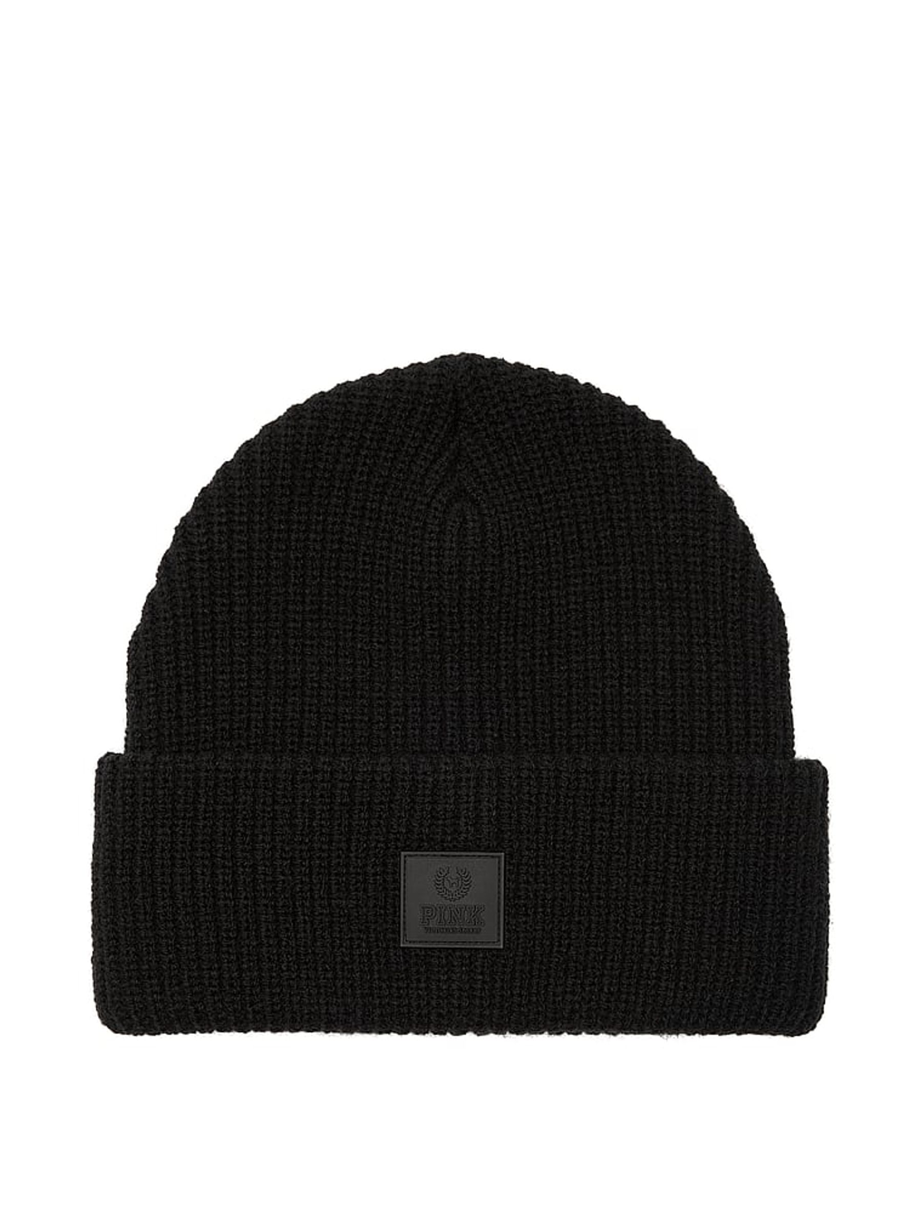 Black Rib Knit Beanie - Image 2 of 2
