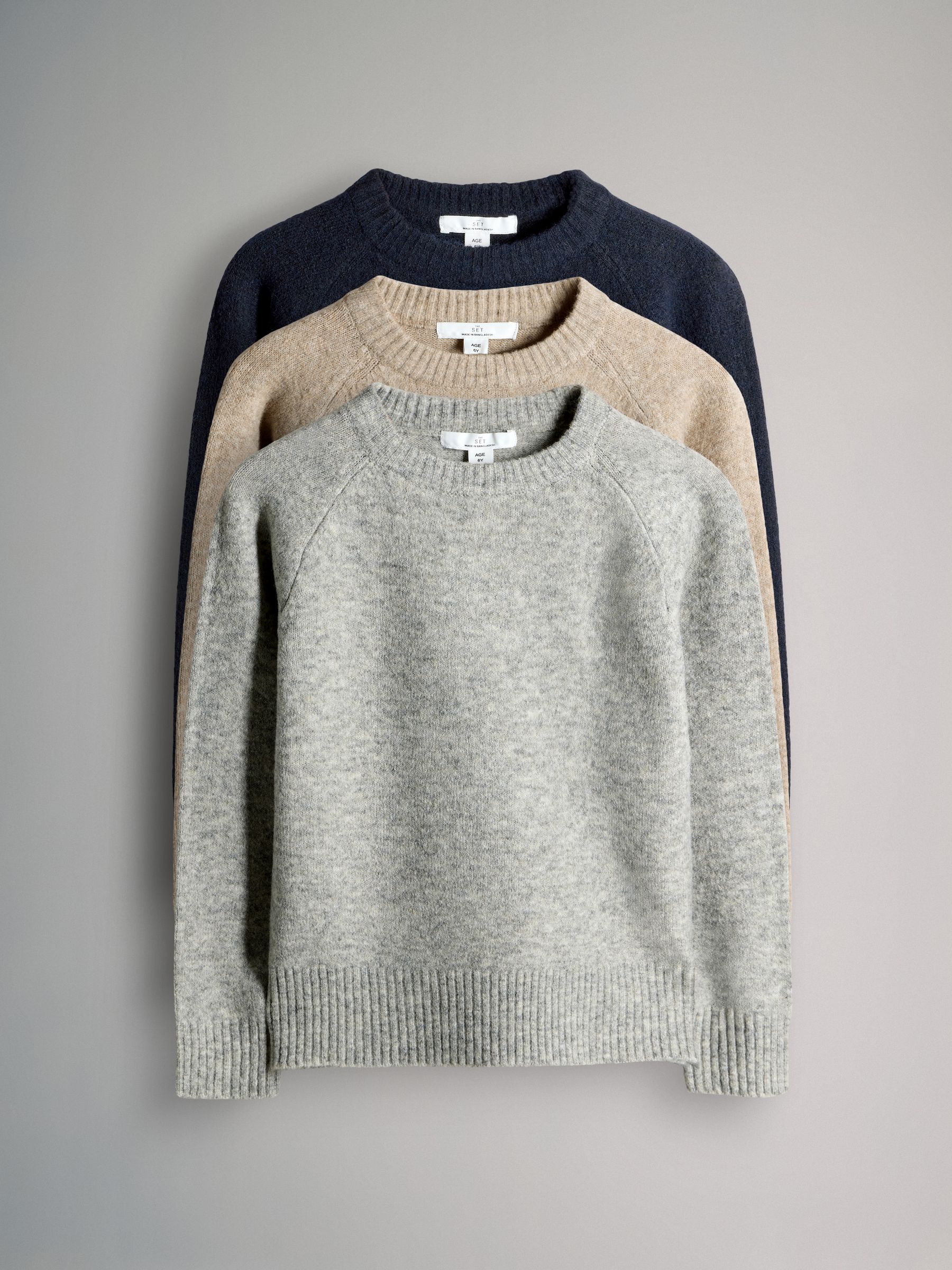 3 Pack Crew Neck Knitted Jumpers - Image 1 of 6