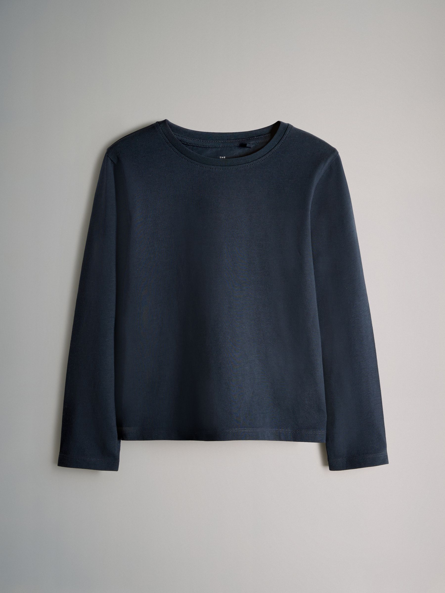 Navy Blue/Cream/Check 3 Pack Long Sleeve Cotton Jersey T-Shirt and Woven Bottom Pyjamas Set 3 Pack - Image 2 of 6