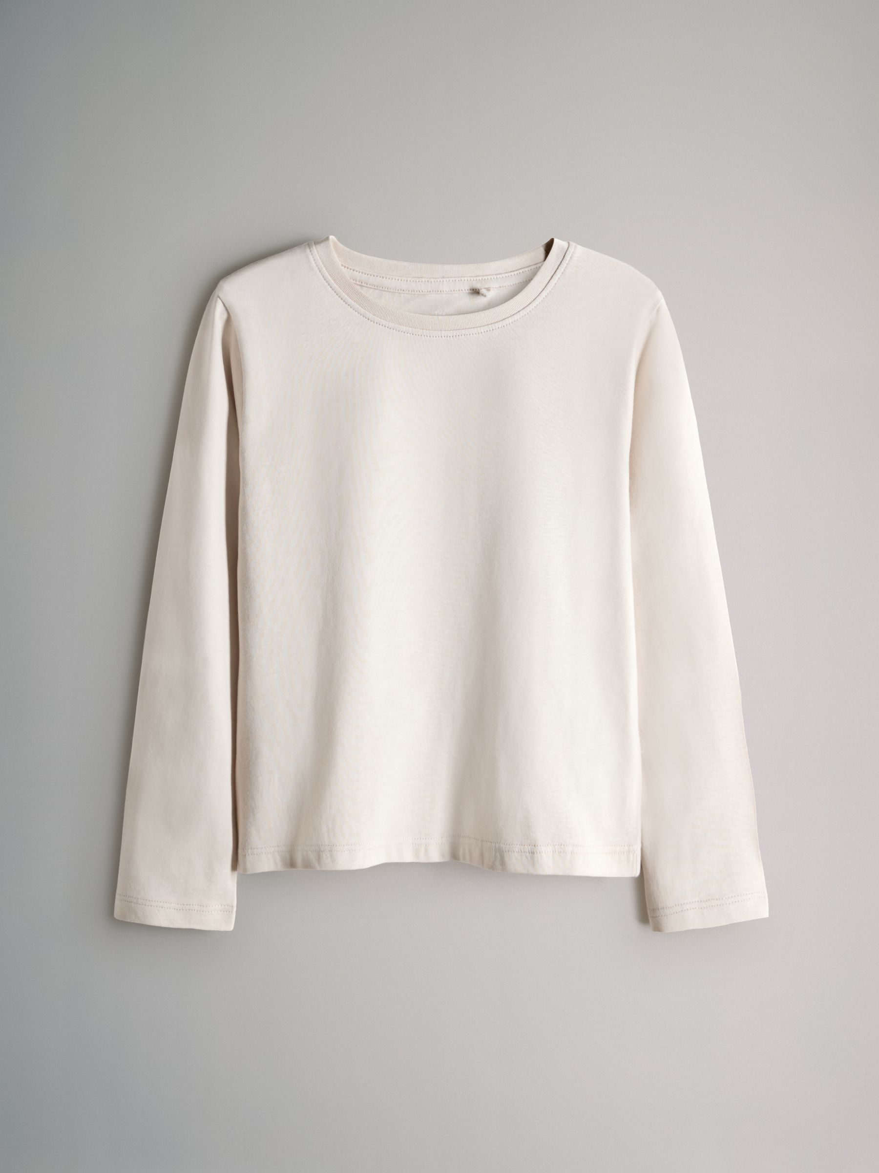 Navy Blue/Cream/Check 3 Pack Long Sleeve Cotton Jersey T-Shirt and Woven Bottom Pyjamas Set 3 Pack - Image 3 of 6