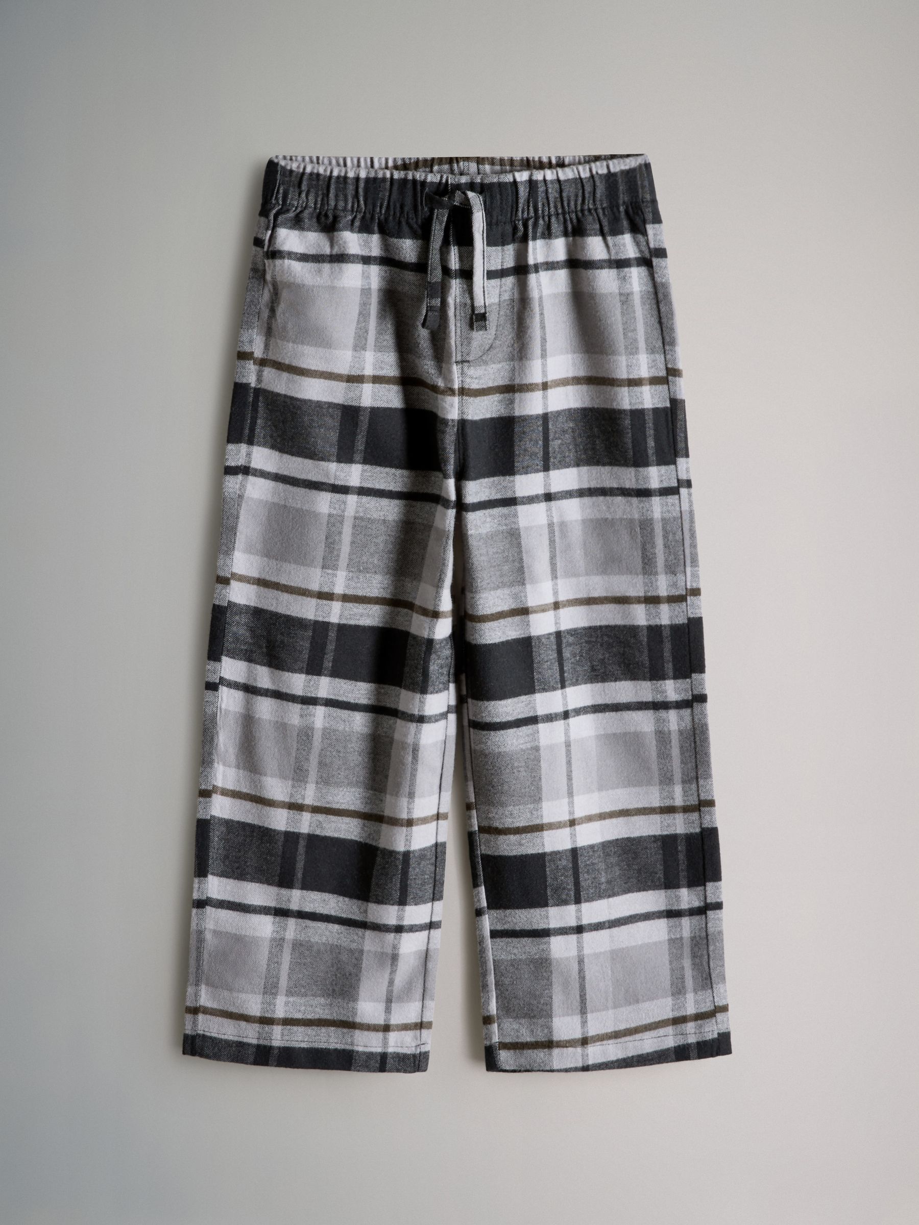 Grey Check/Black/Cream 3 Pack Long Sleeve Cotton Jersey T-Shirt and Woven Bottom Pyjamas Set - Image 2 of 7 Grey Check/Black/Cream 3 Pack Long Sleeve Cotton Jersey T-Shirt and Woven Bottom Pyjamas Set - Image 2 of 7