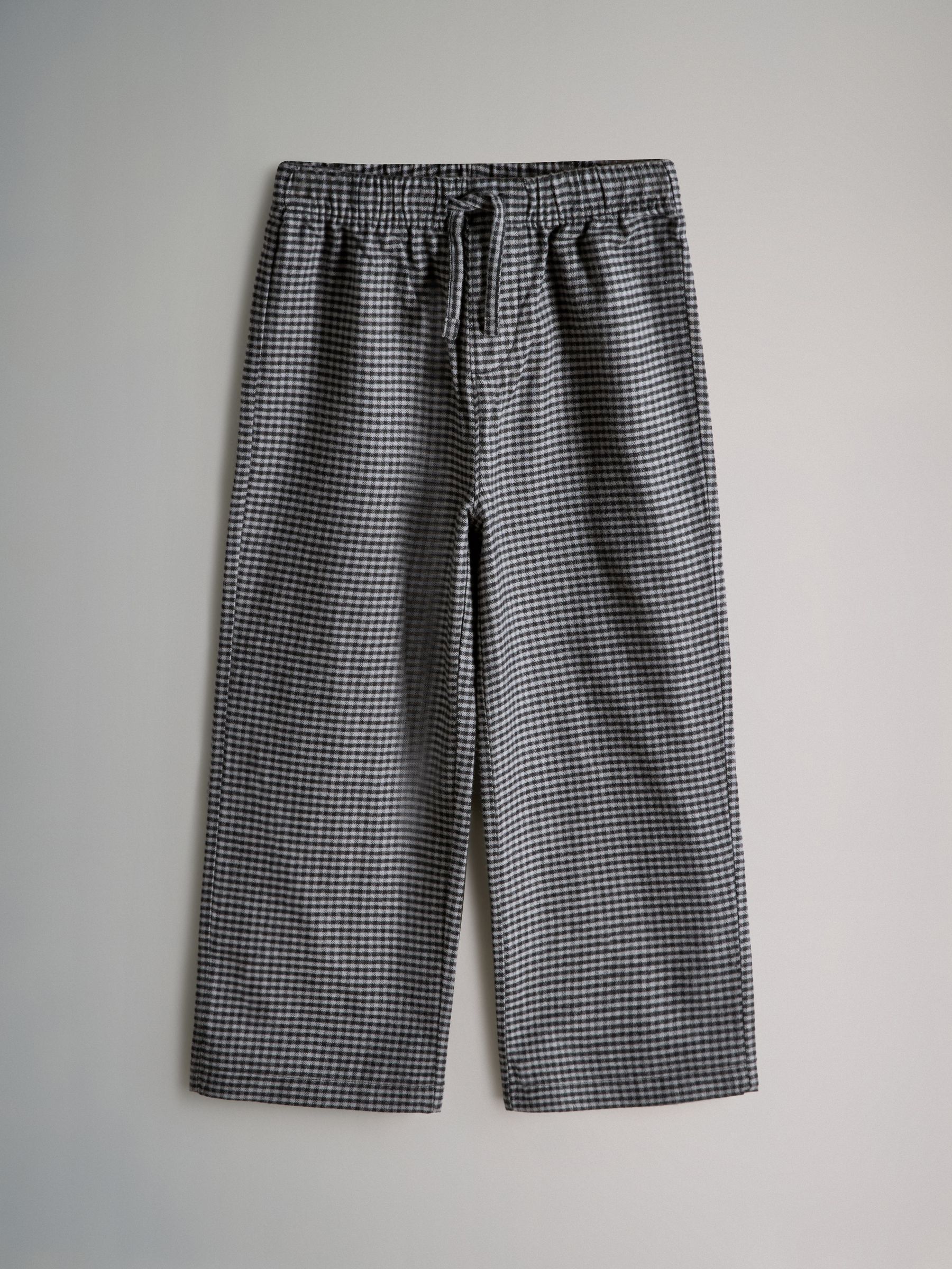 Grey Check/Black/Cream 3 Pack Long Sleeve Cotton Jersey T-Shirt and Woven Bottom Pyjamas Set - Image 3 of 7