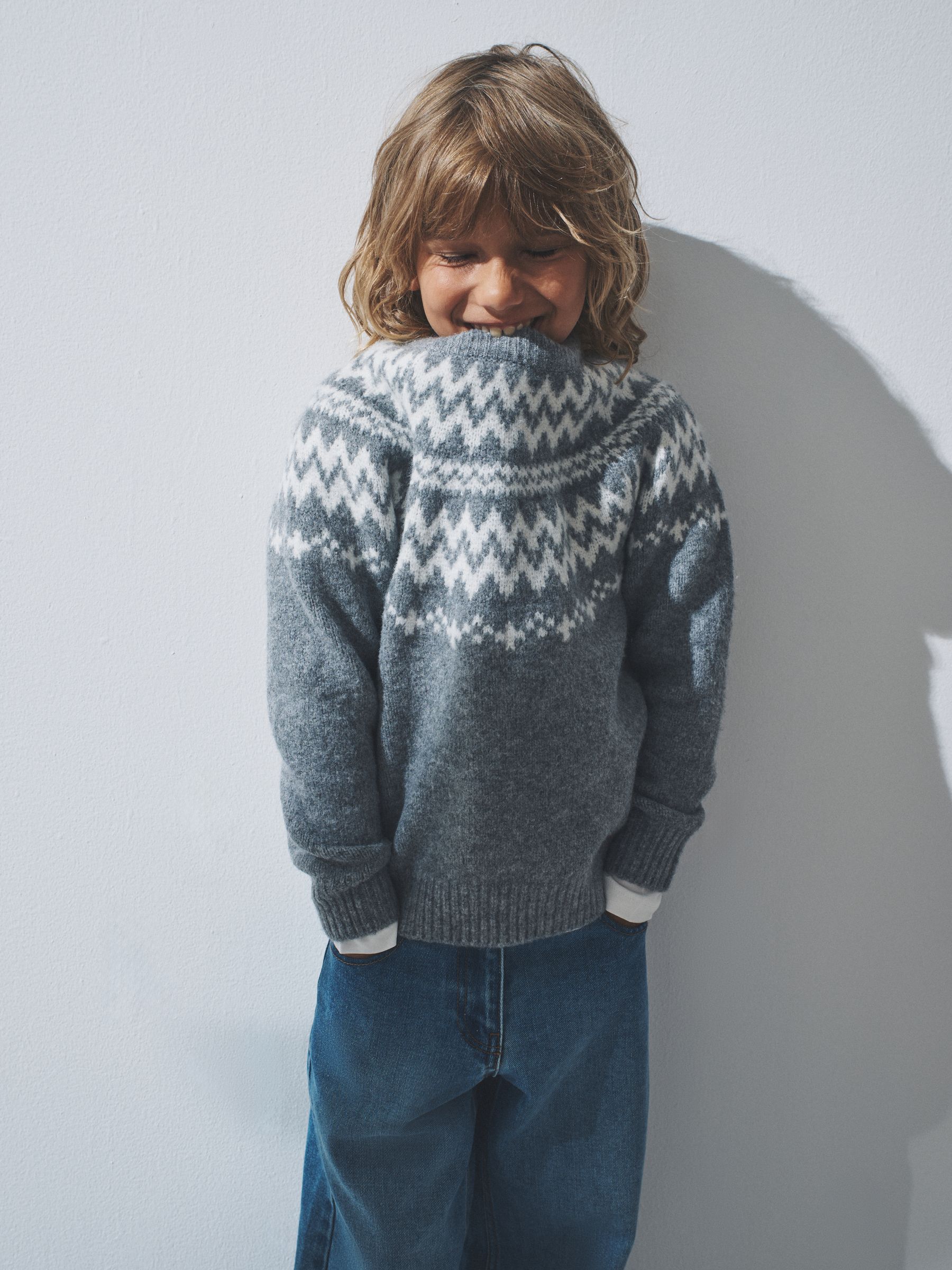 2 Pack Unisex Kids Family Fairisle Knit Jumpers - Image 1 of 10