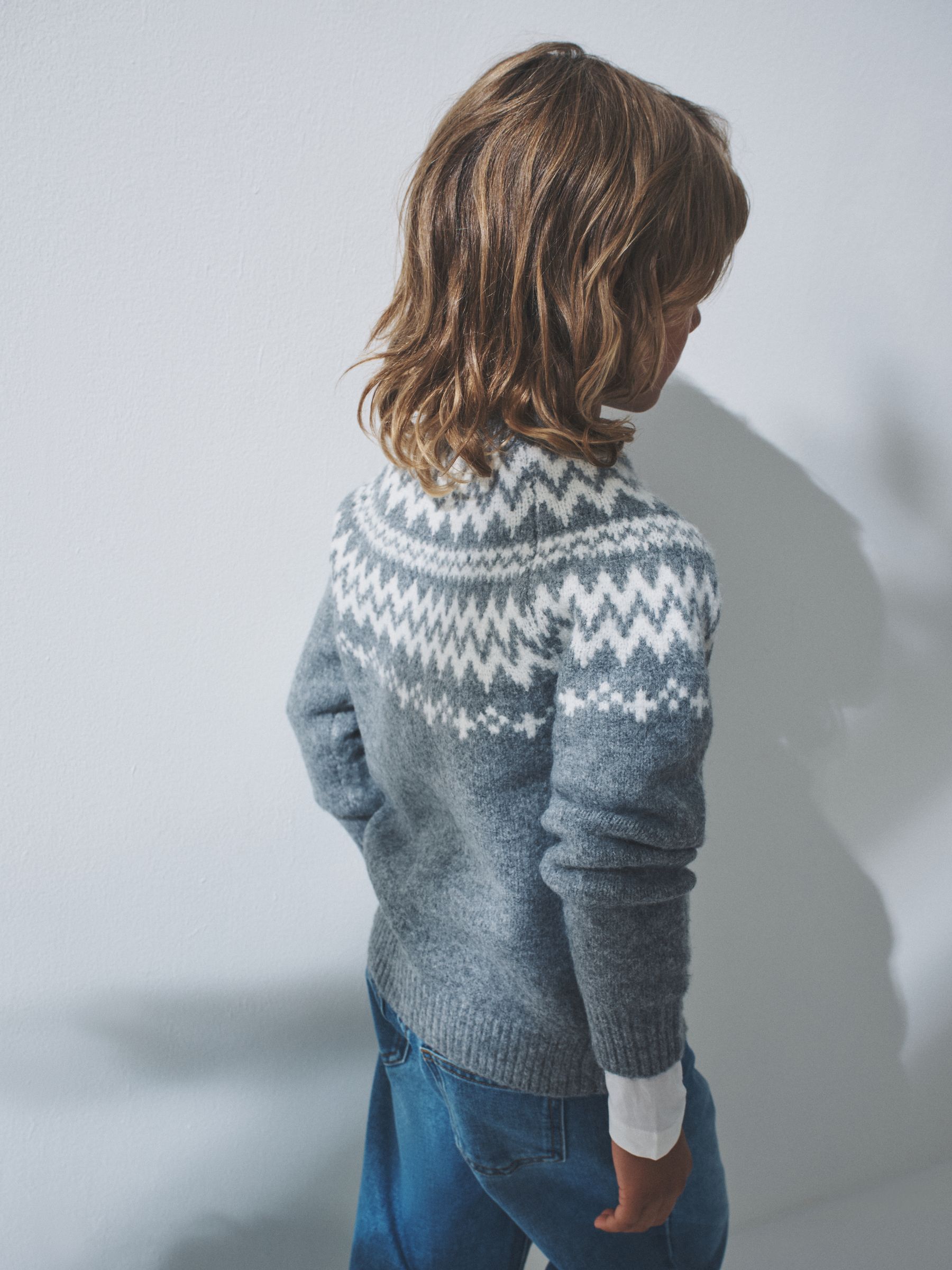2 Pack Unisex Kids Family Fairisle Knit Jumpers - Image 4 of 10