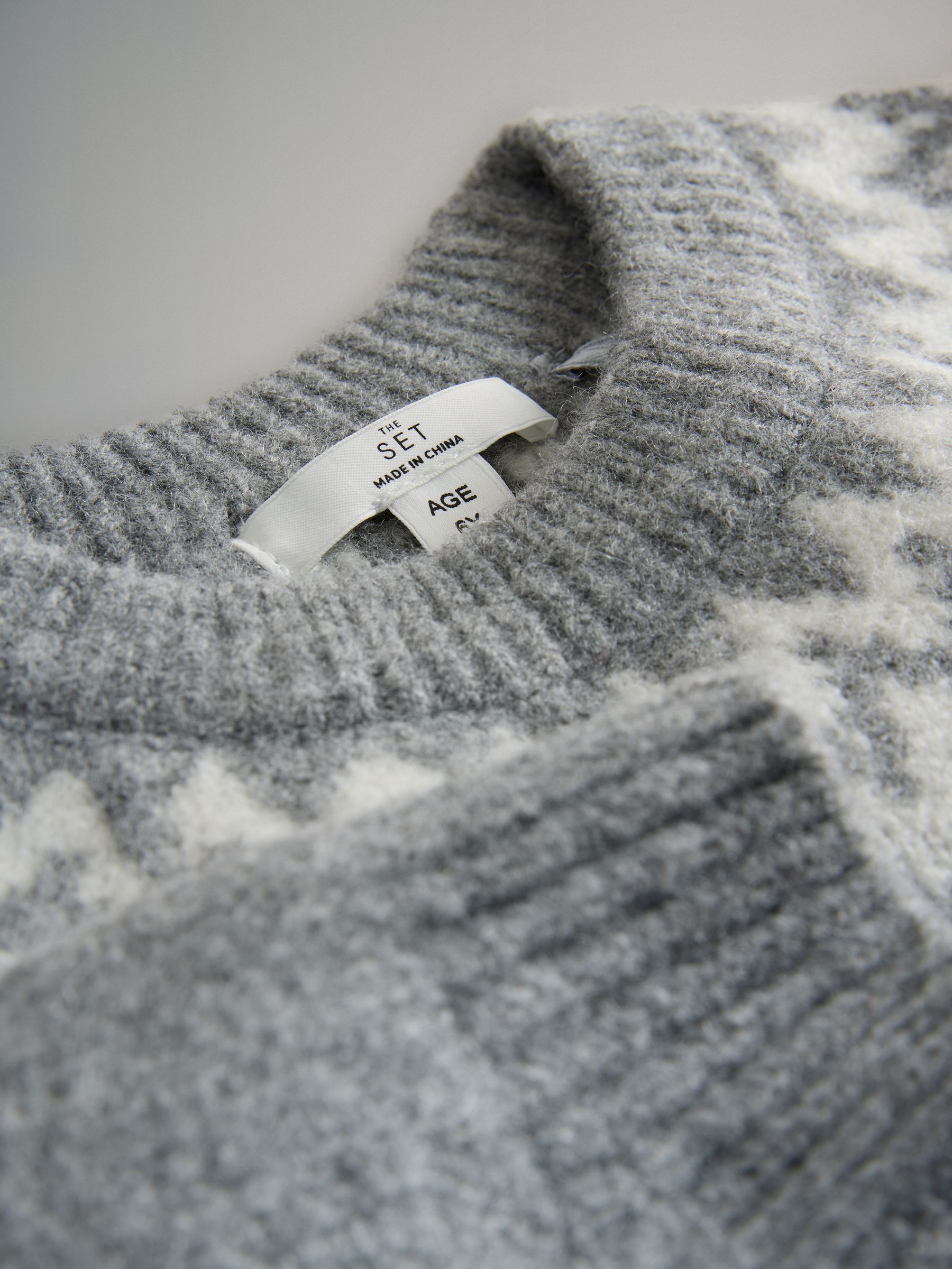 Grey/Ecru 2 Pack Unisex Kids Family Fairisle Knit Jumpers - Image 6 of 6