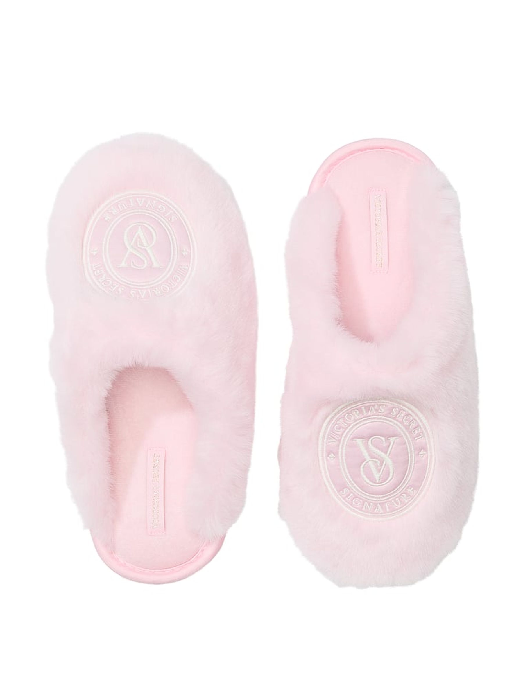 Pretty Blossom Pink Closed Toe Faux Fur Slippers Victoria's