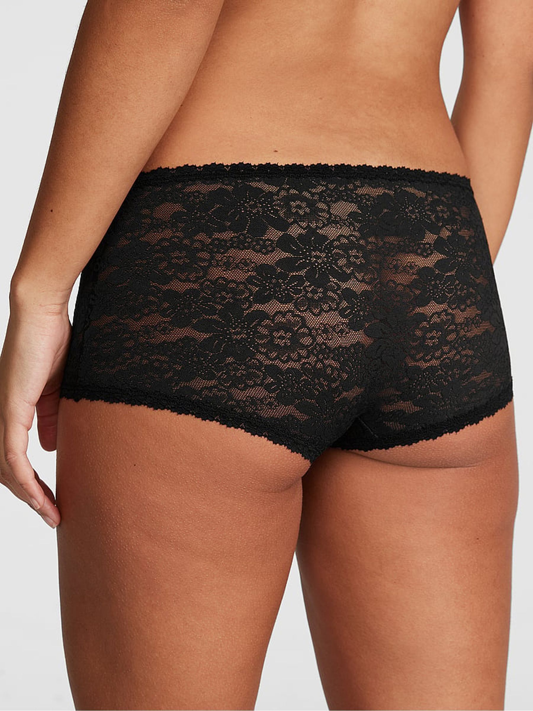 Black Short Floral Lace Knickers - Image 2 of 3