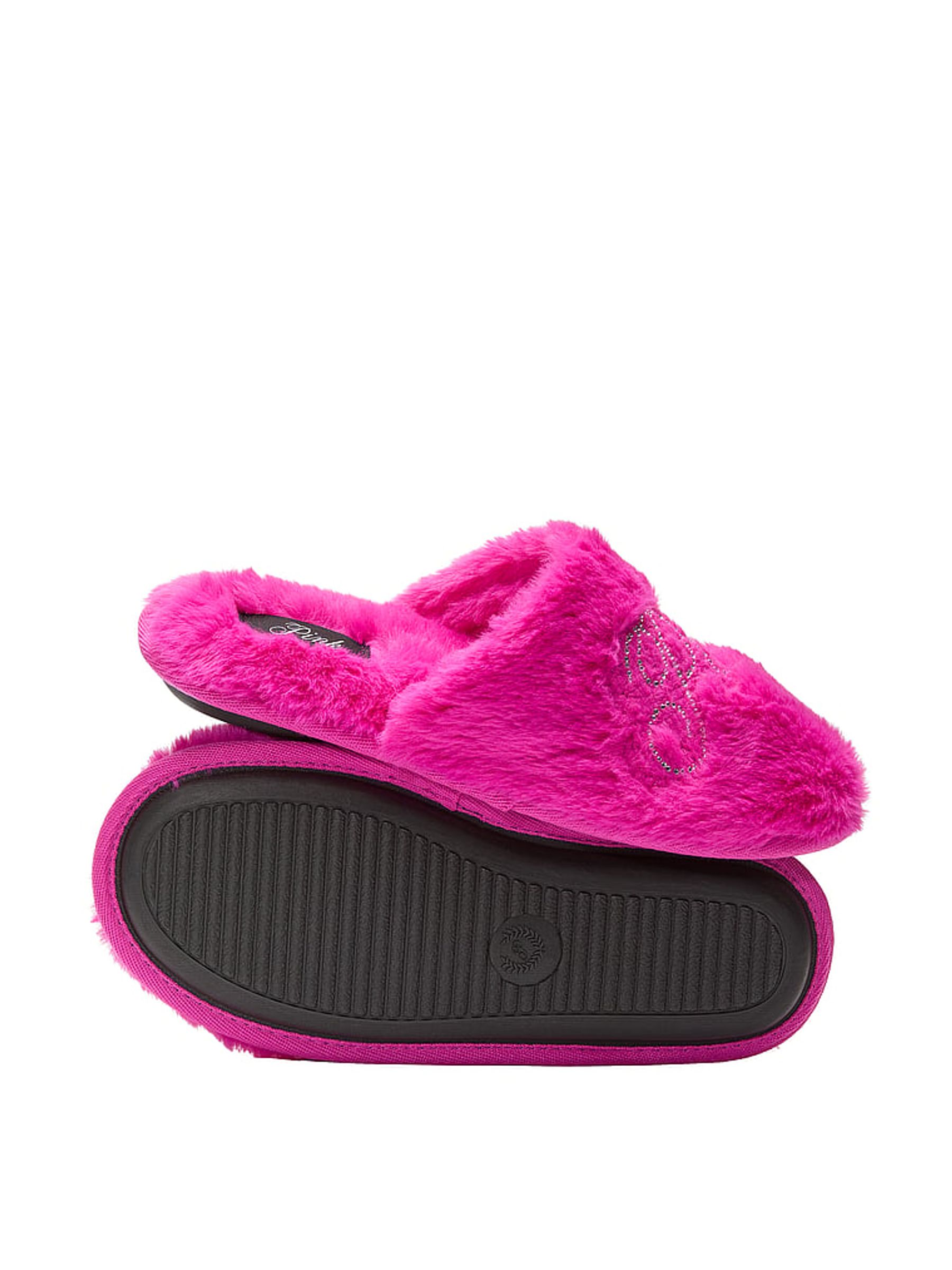 Pink Fire Faux Fur Slippers - Image 2 of 2