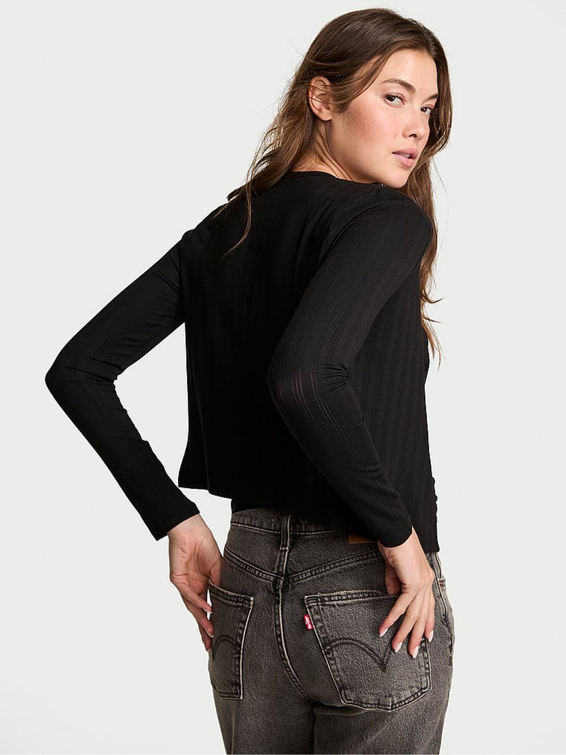 Black Modal Cardigan - Image 2 of 3