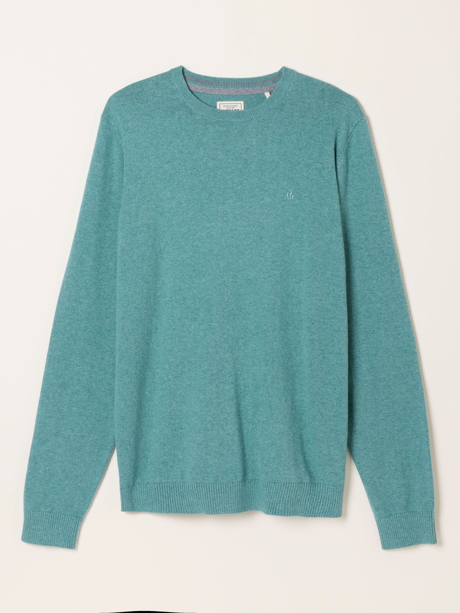 Dusky Green Rye Crew Neck Knitted Jumper - Image 1 of 1