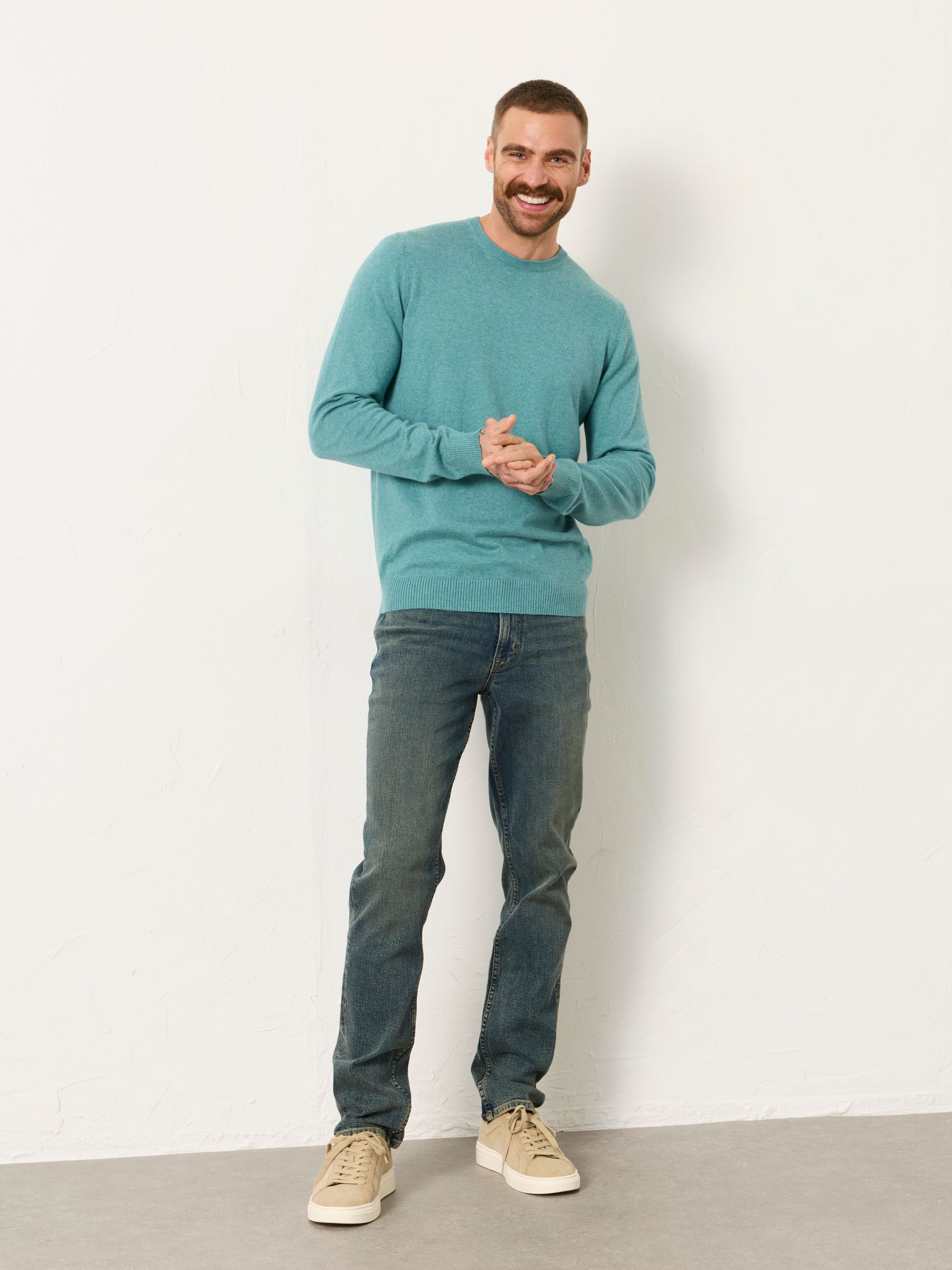 Dusky Green Rye Crew Neck Knitted Jumper - Image 3 of 6