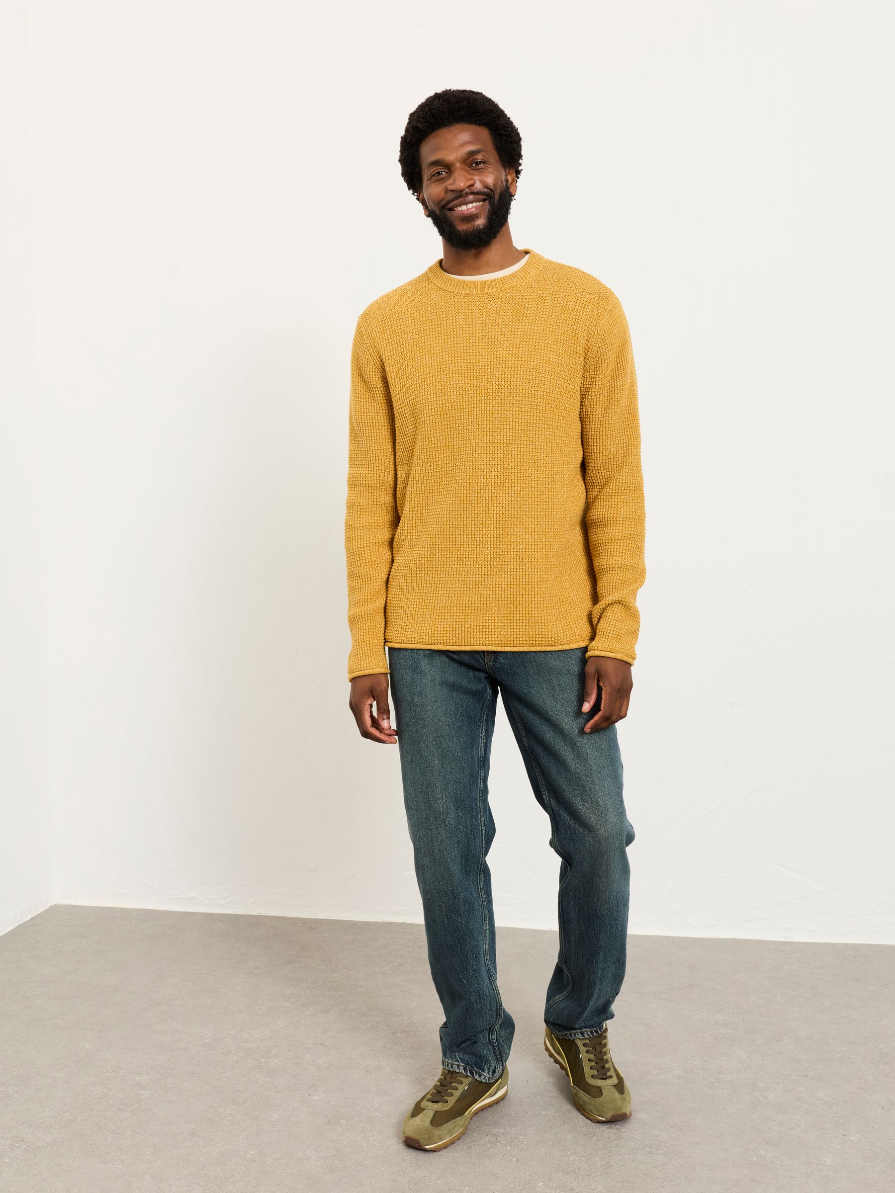 Penrith Yellow Crew Neck Knitted Jumper - Image 3 of 6