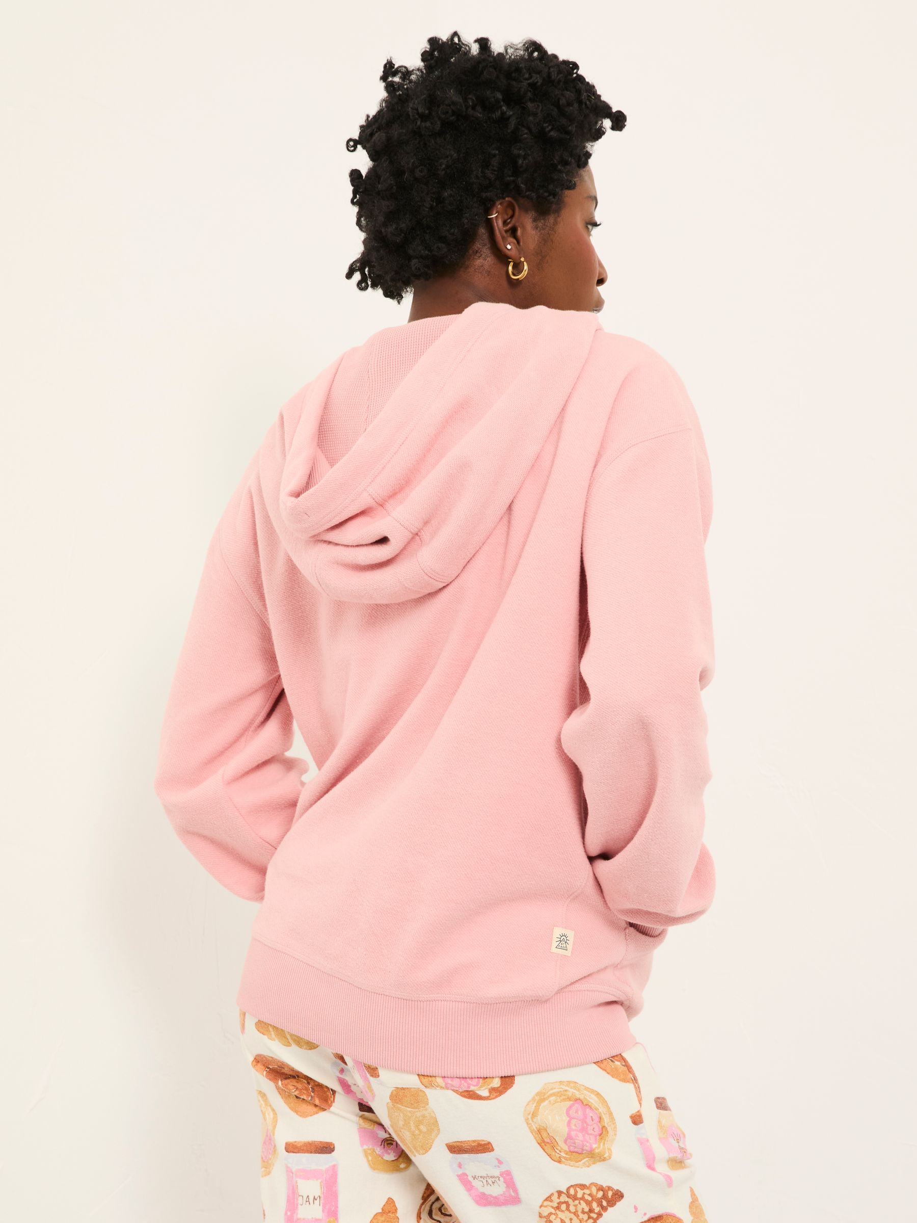 Imogen Pink Breakfast In Bed Graphic Overhead Hoodie - Image 2 of 6