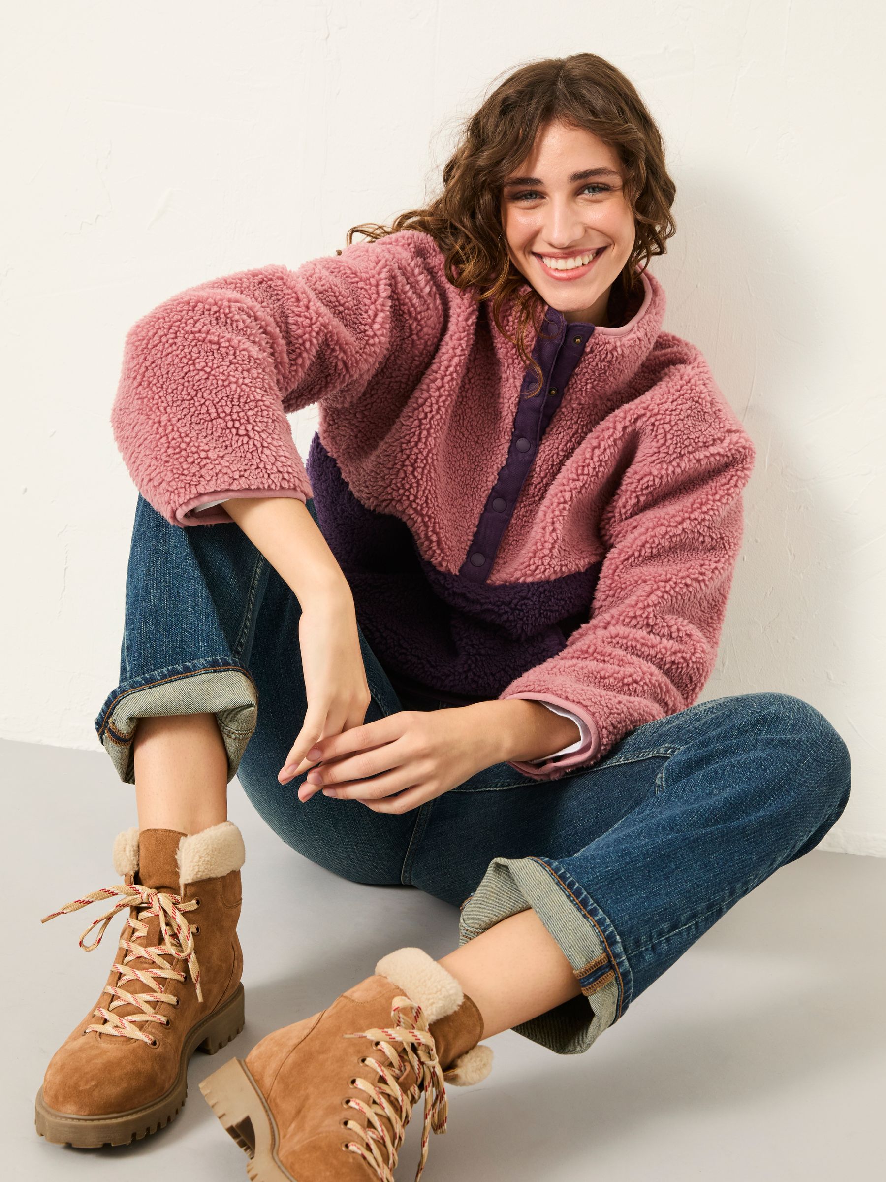 Zoe Purple/Pink Colour Block Fleece - Image 4 of 5