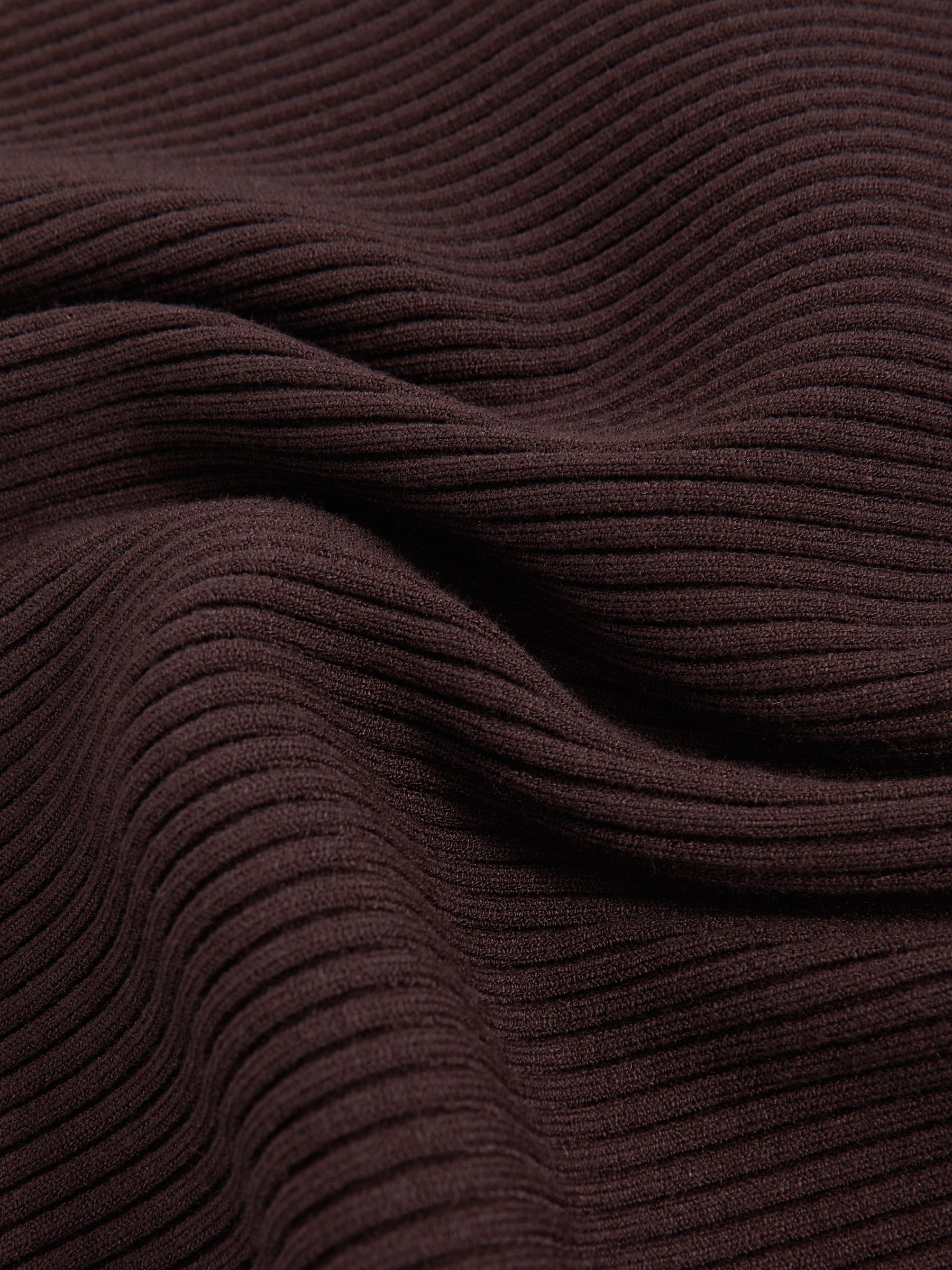 Off-The-Shoulder Ribbed Midi Dress in Plum Purple - Image 6 of 6