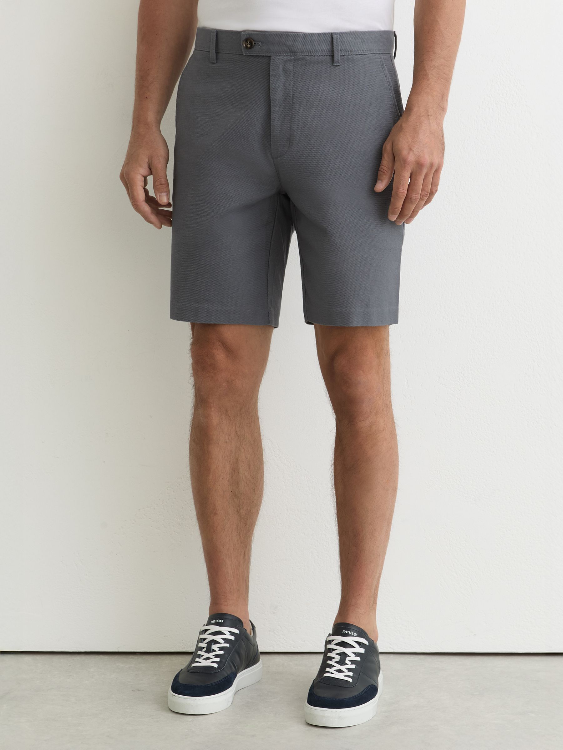 Cotton-Piqué Shorts in Airforce Blue - Image 4 of 6