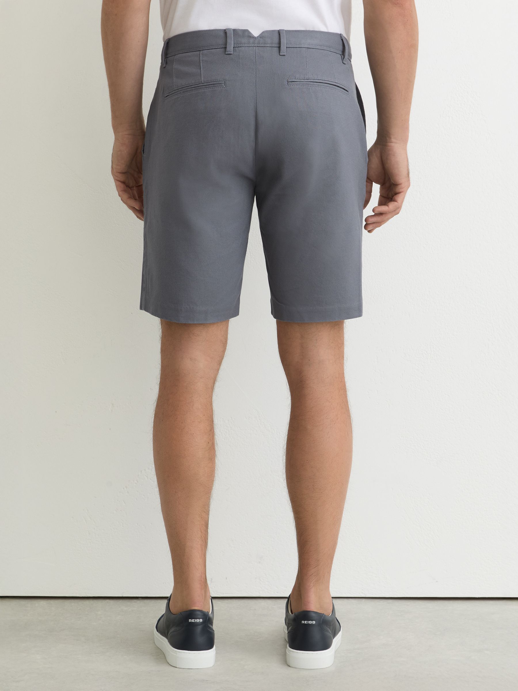 Cotton-Pique Shorts in Airforce Blue - image 3