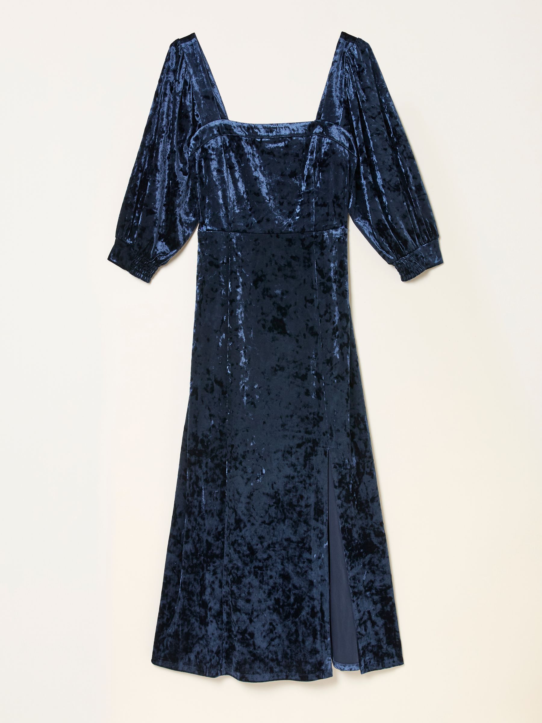 Isla Indigo Blue Regular Velvet Midi Dress - Image 6 of 6