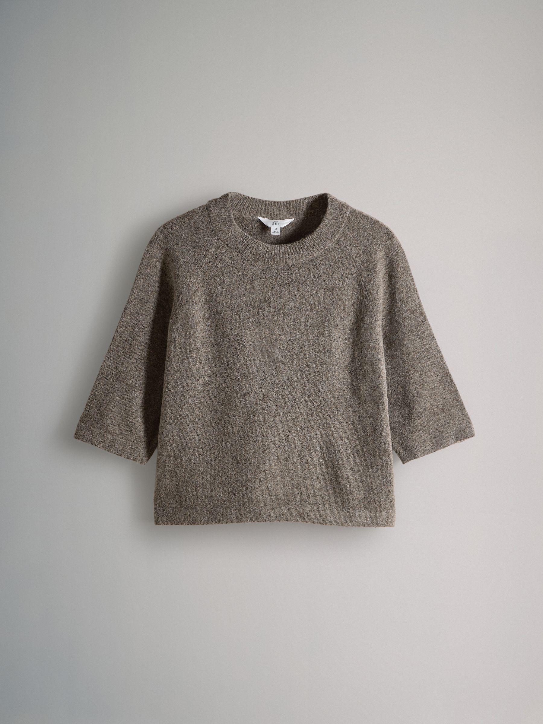 3 Pack Crew Neck Knitted T-Shirts with Wool - Image 4 of 6