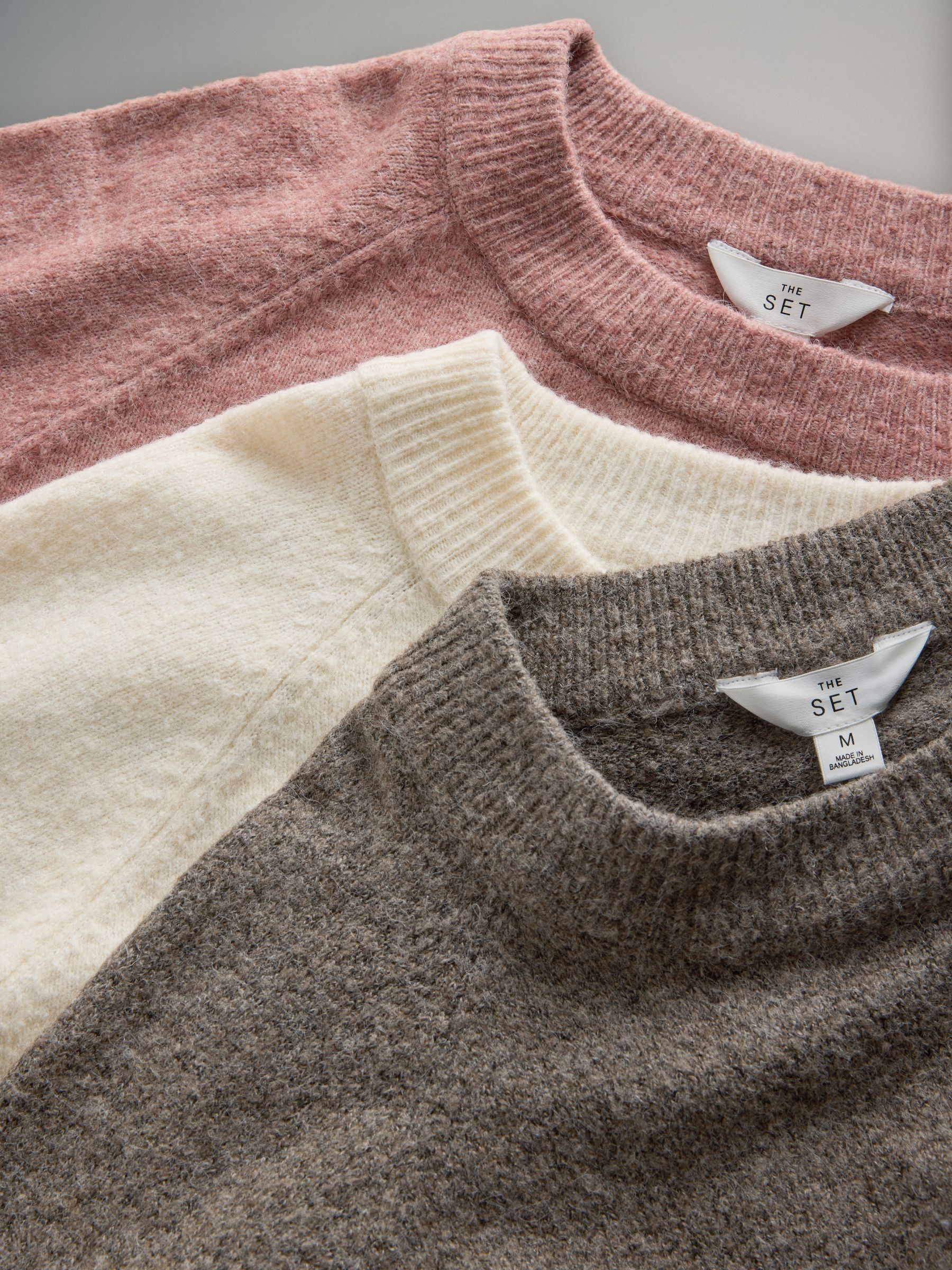 3 Pack Crew Neck Knitted T-Shirts with Wool - Image 5 of 6