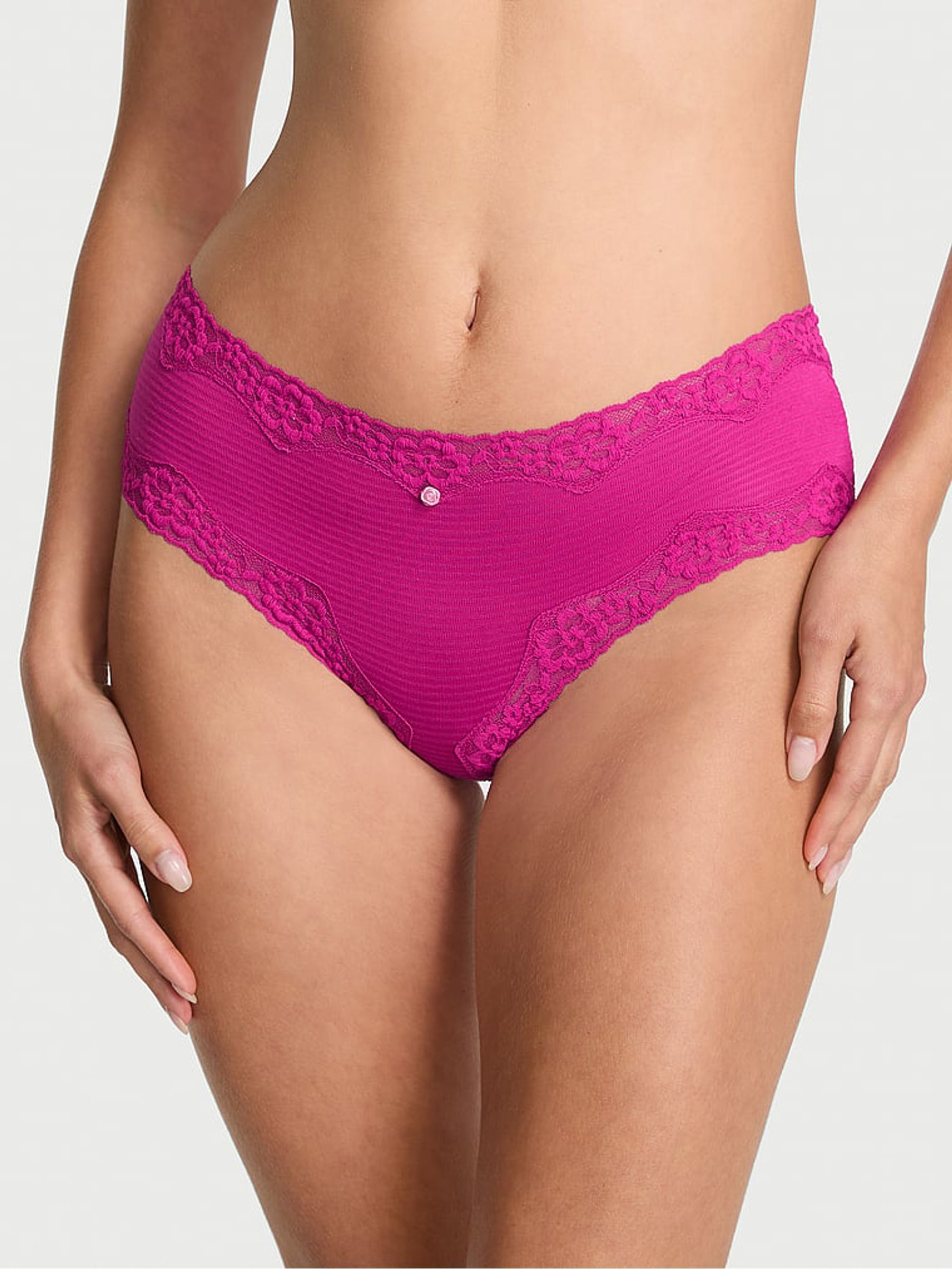Allure Pink Cheeky Lace Waist Knickers - Image 1 of 2