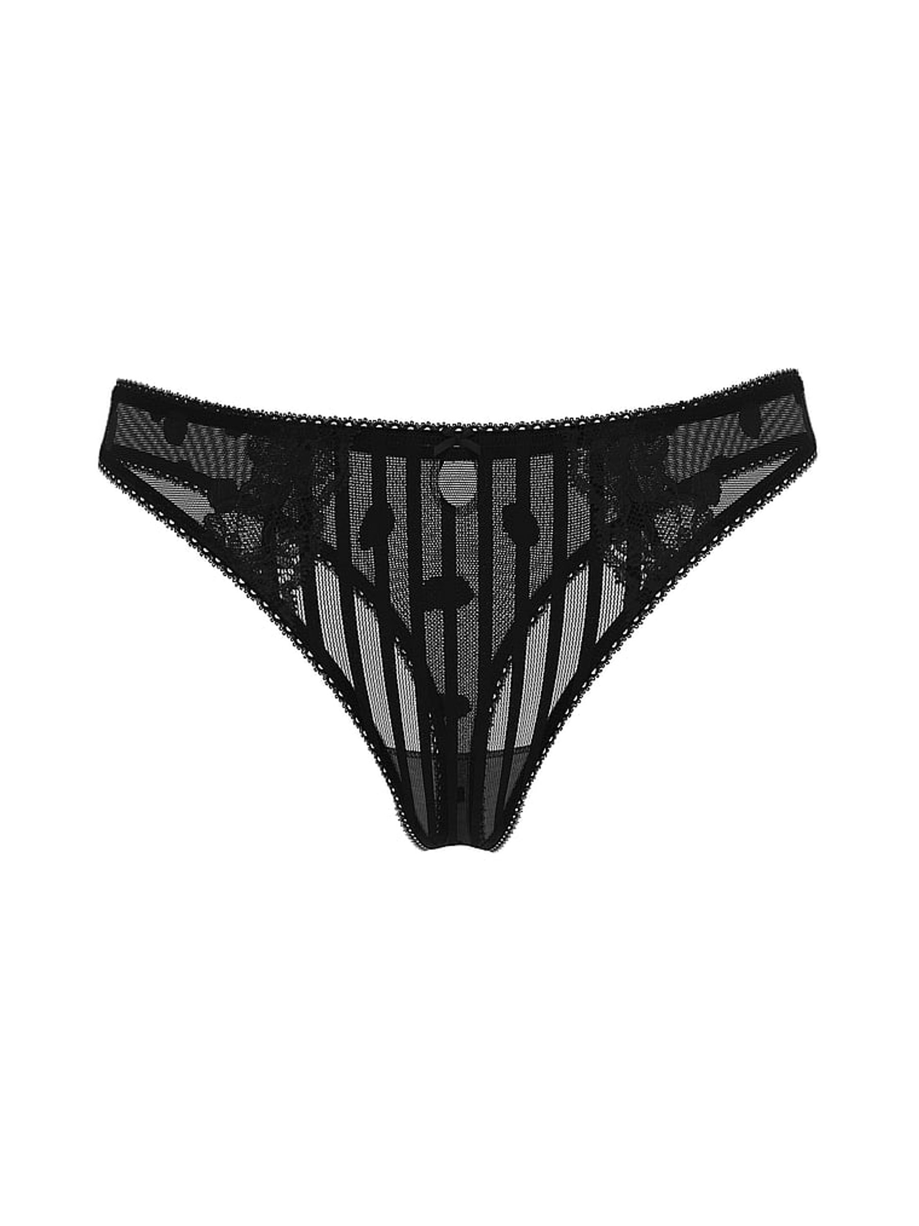 Black Thong Sheer Knickers - Image 3 of 4