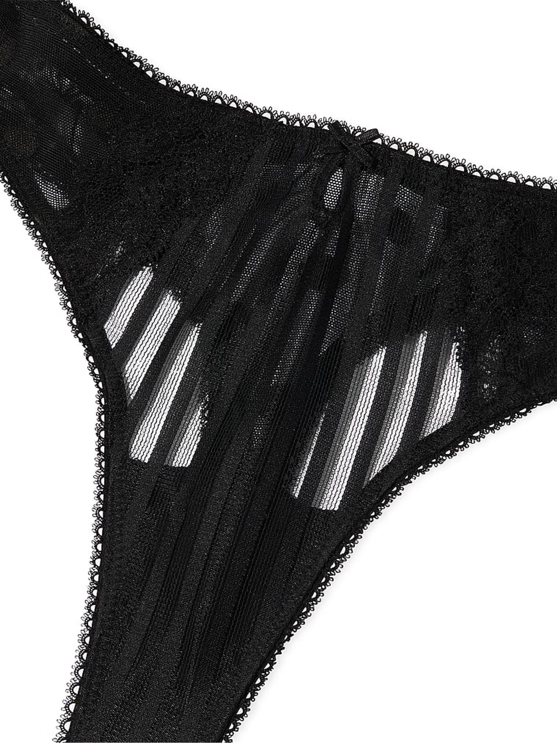 Black Thong Sheer Knickers - Image 4 of 4