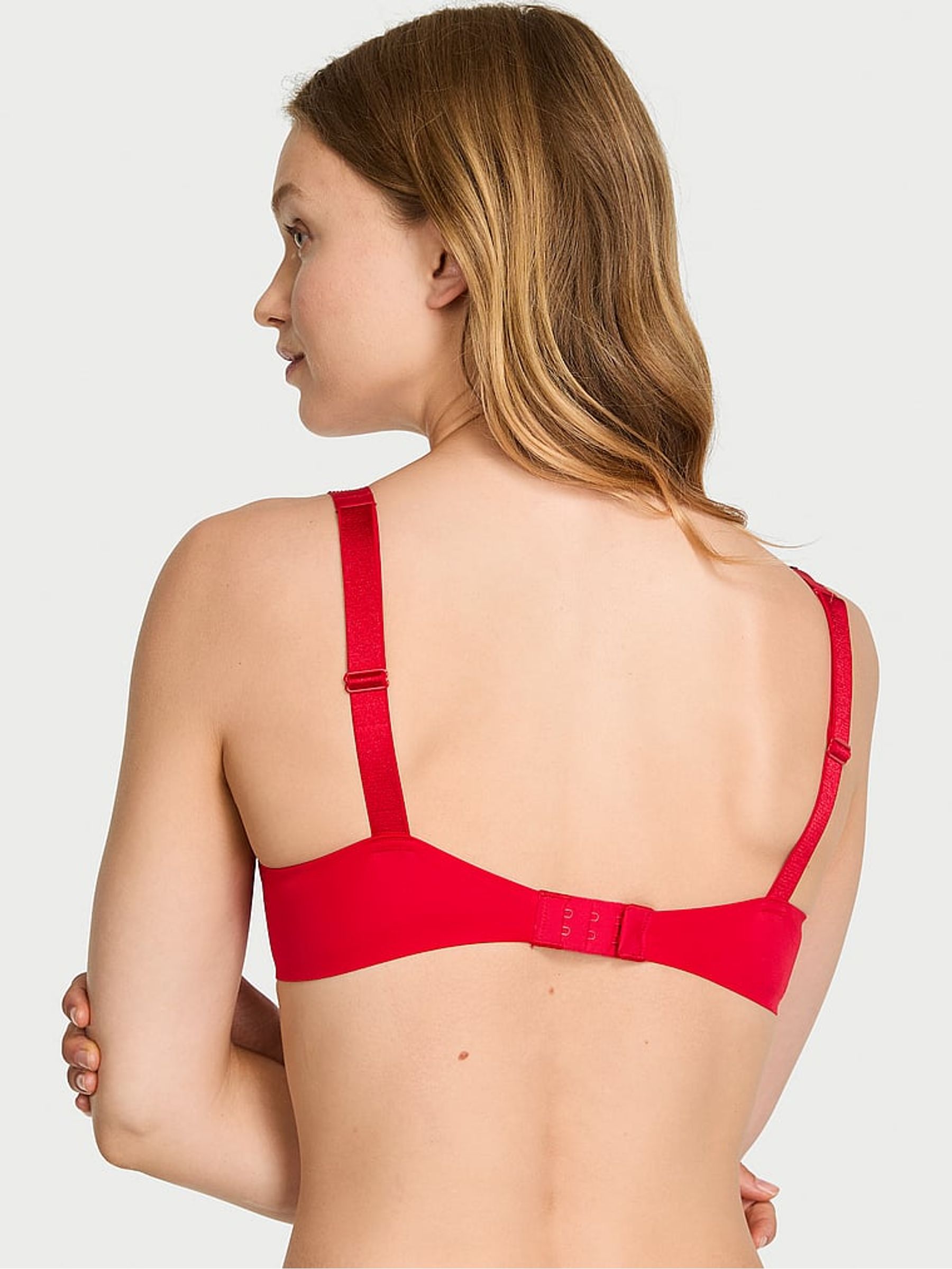 Lipstick Red Lightly Lined Demi Shine Strap Bra - Image 2 of 2