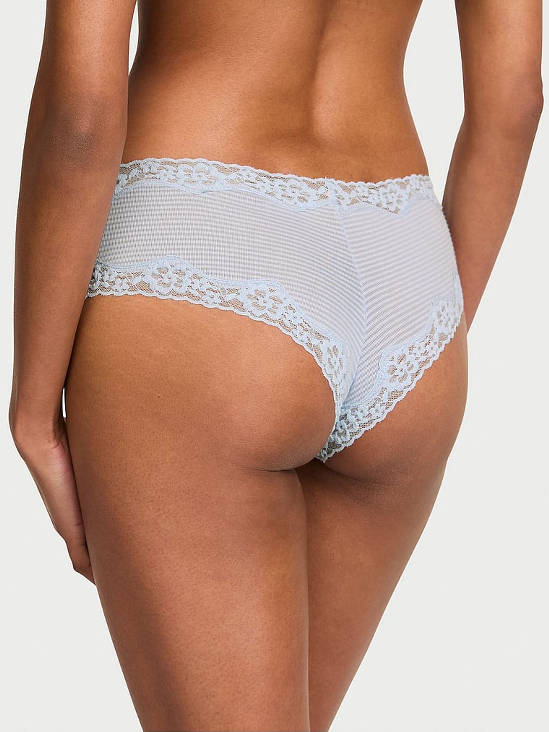 Palest Blue Cheeky Lace Waist Knickers - Image 2 of 2