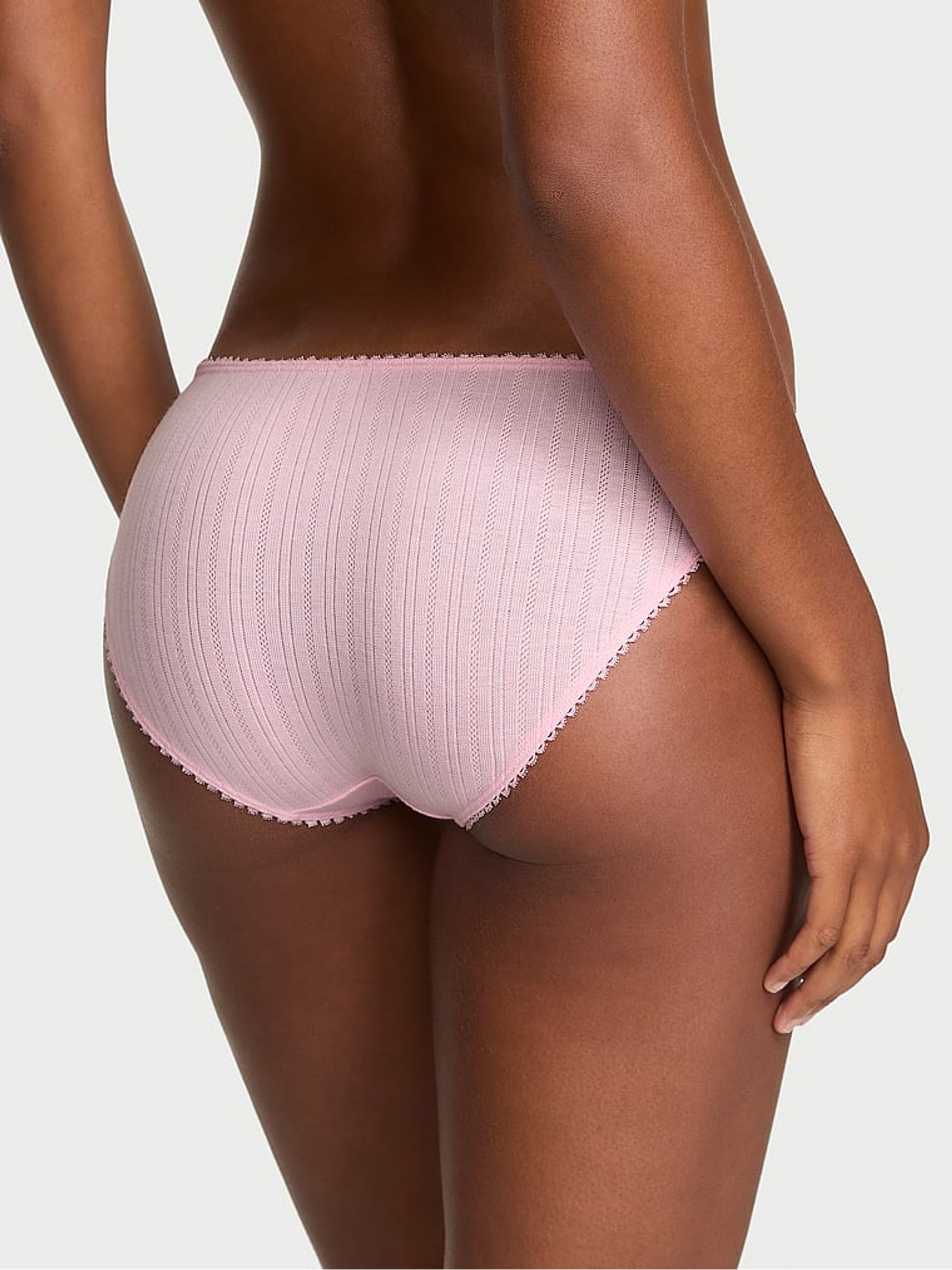 Pretty Blossom Pink Bikini Pointelle Knickers - Image 2 of 3