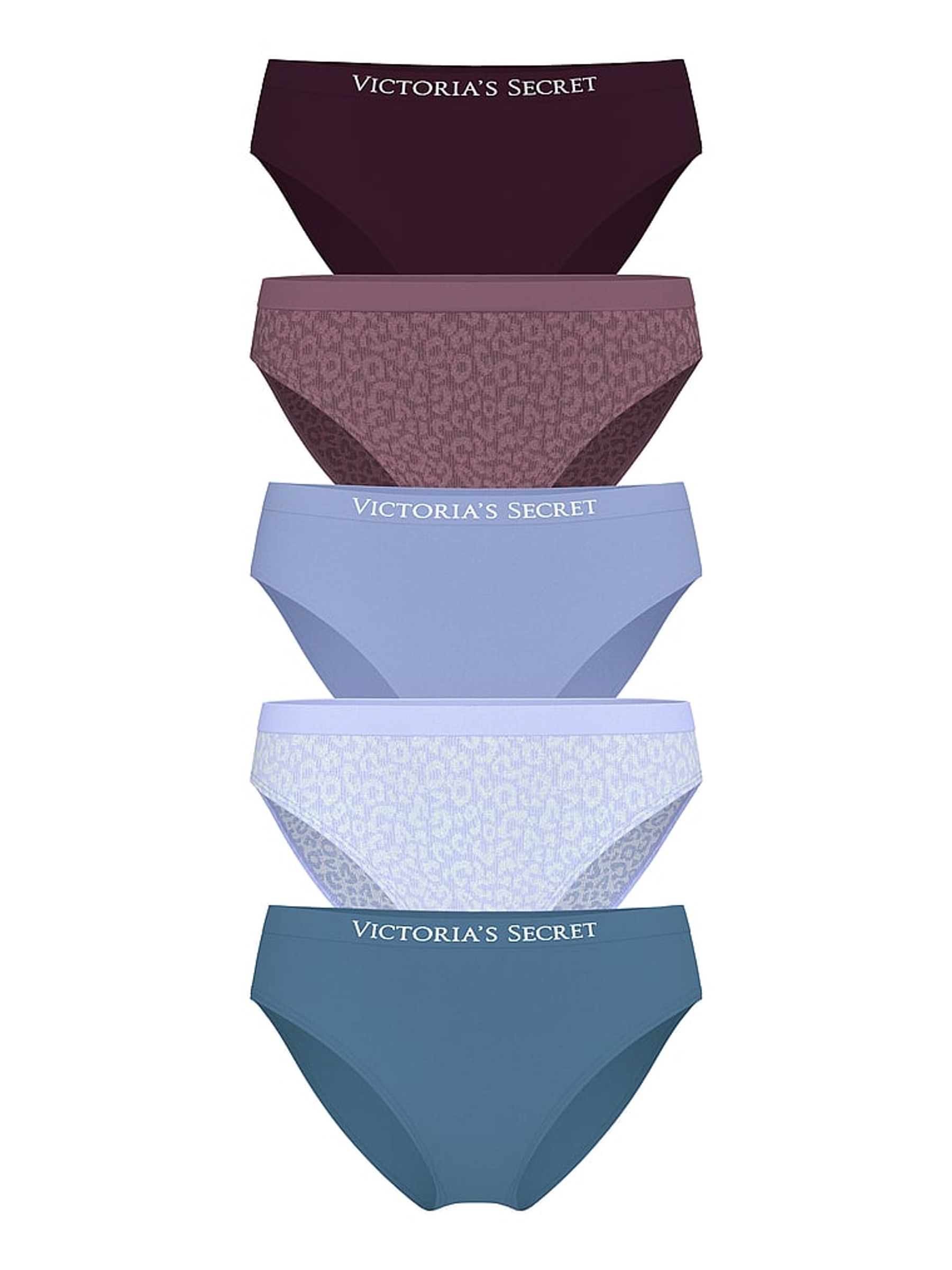 Red/Purple/Blue Bikini Knickers 5 Pack - Image 1 of 2