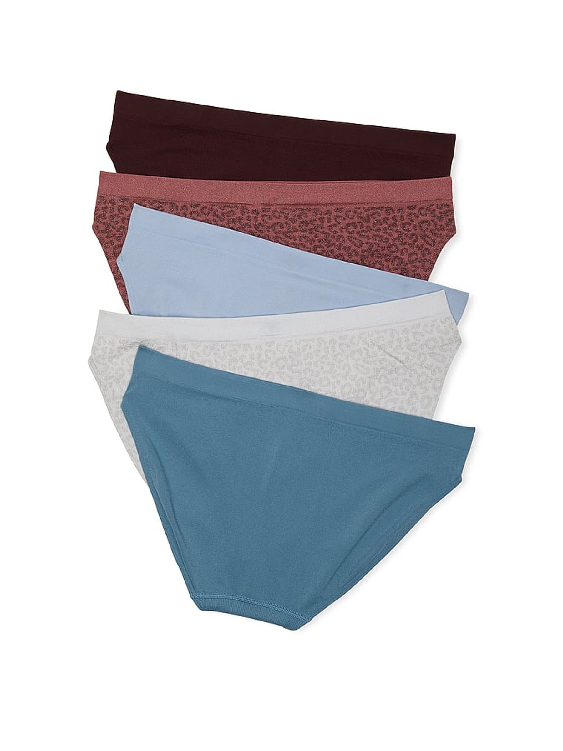 Red/Purple/Blue Bikini Knickers 5 Pack - Image 2 of 2
