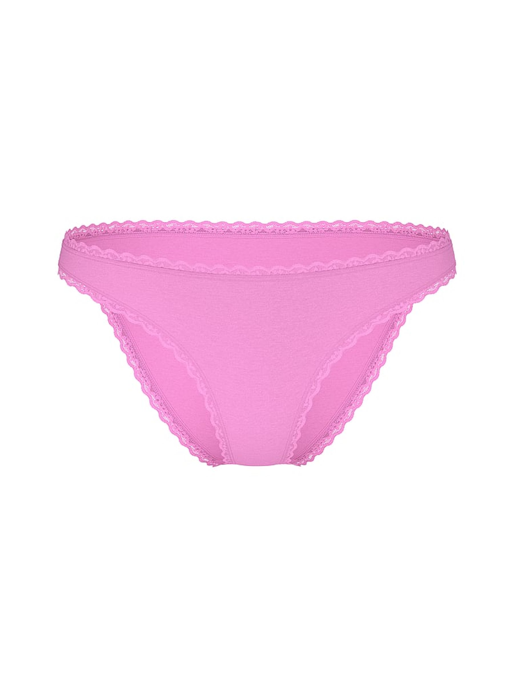 Lilac Shimmer Purple Bikini Lace Trim Knickers - Image 1 of 1