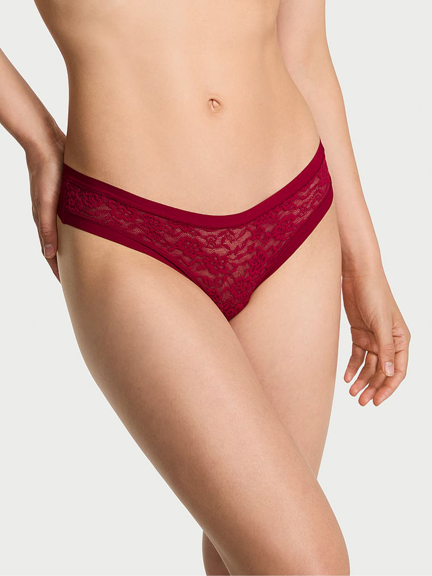 Red Lacquer Thong Lace Knickers - Image 1 of 3