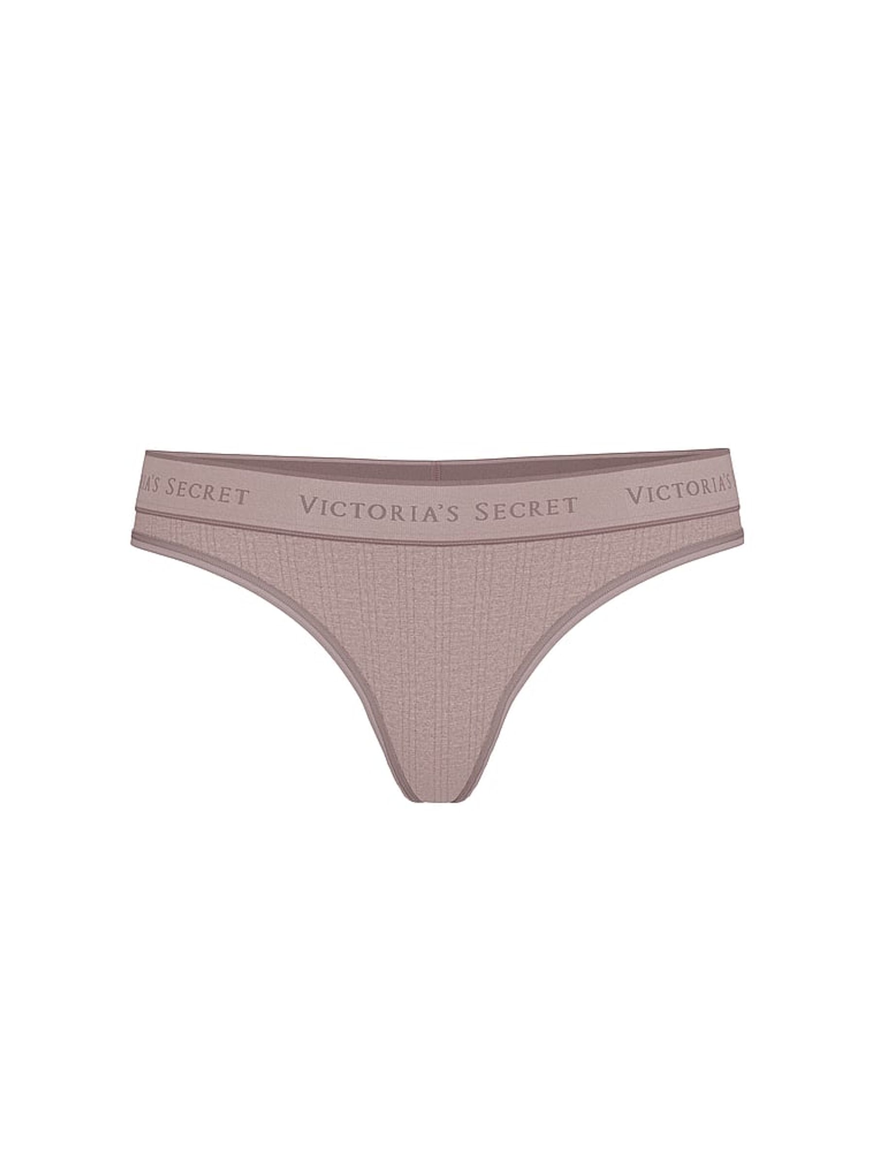 Cocoa Blush Heather Nude Thong Modal Logo Knickers - Image 3 of 3