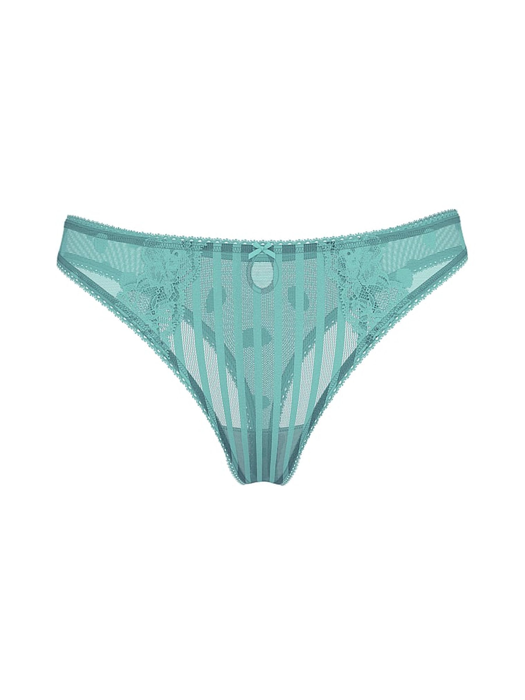 Dusty Turquoise Blue Thong Sheer Knickers - Image 3 of 3