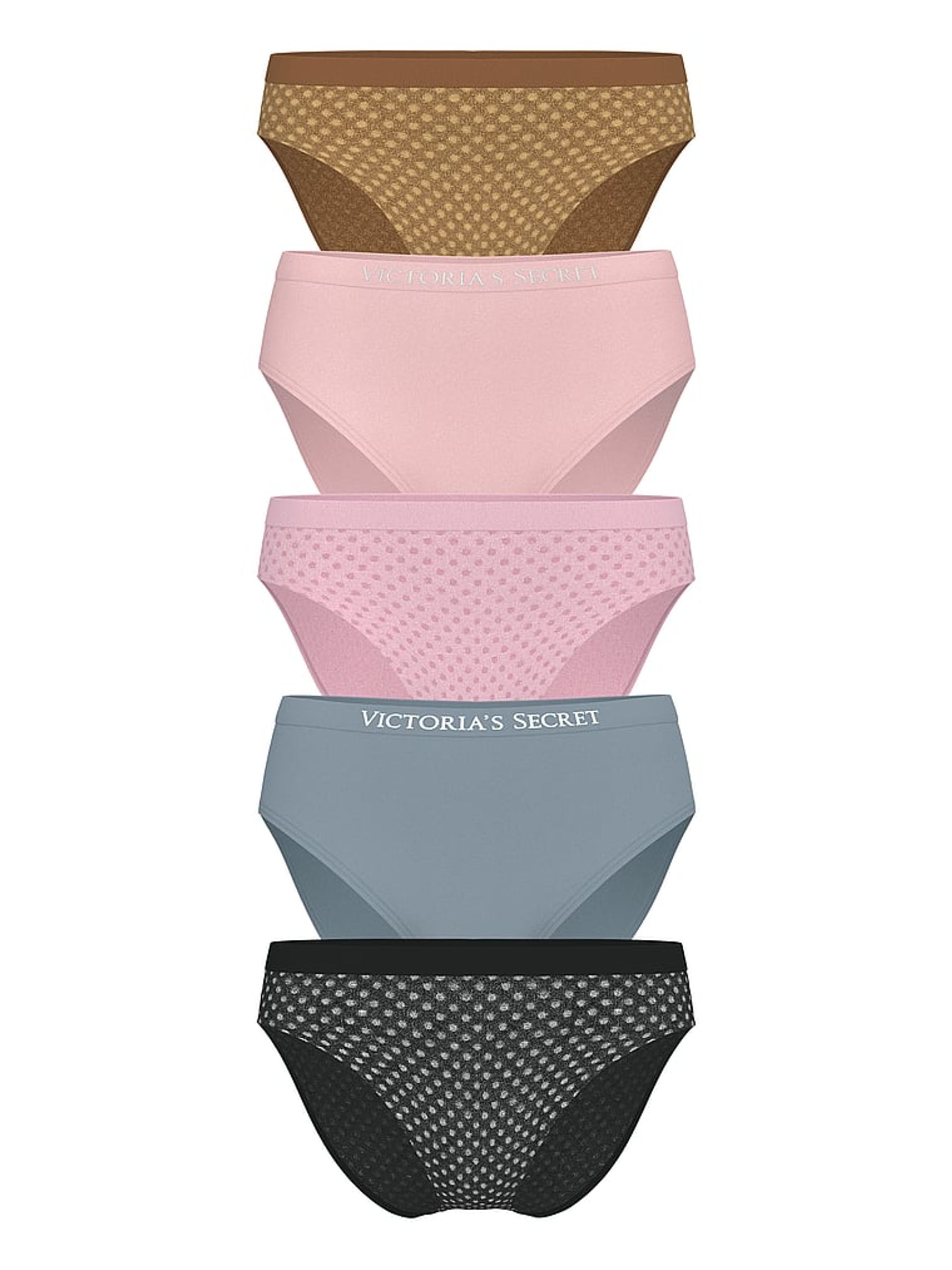 Brown/Pink.Blue/Black Brief Knickers 5 Pack - Image 1 of 2