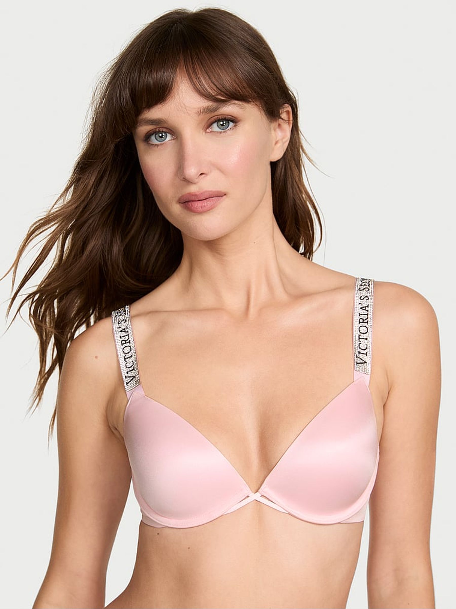 Angel Pink Lightly Lined Demi Shine Strap Bra | Victoria's Secret UK