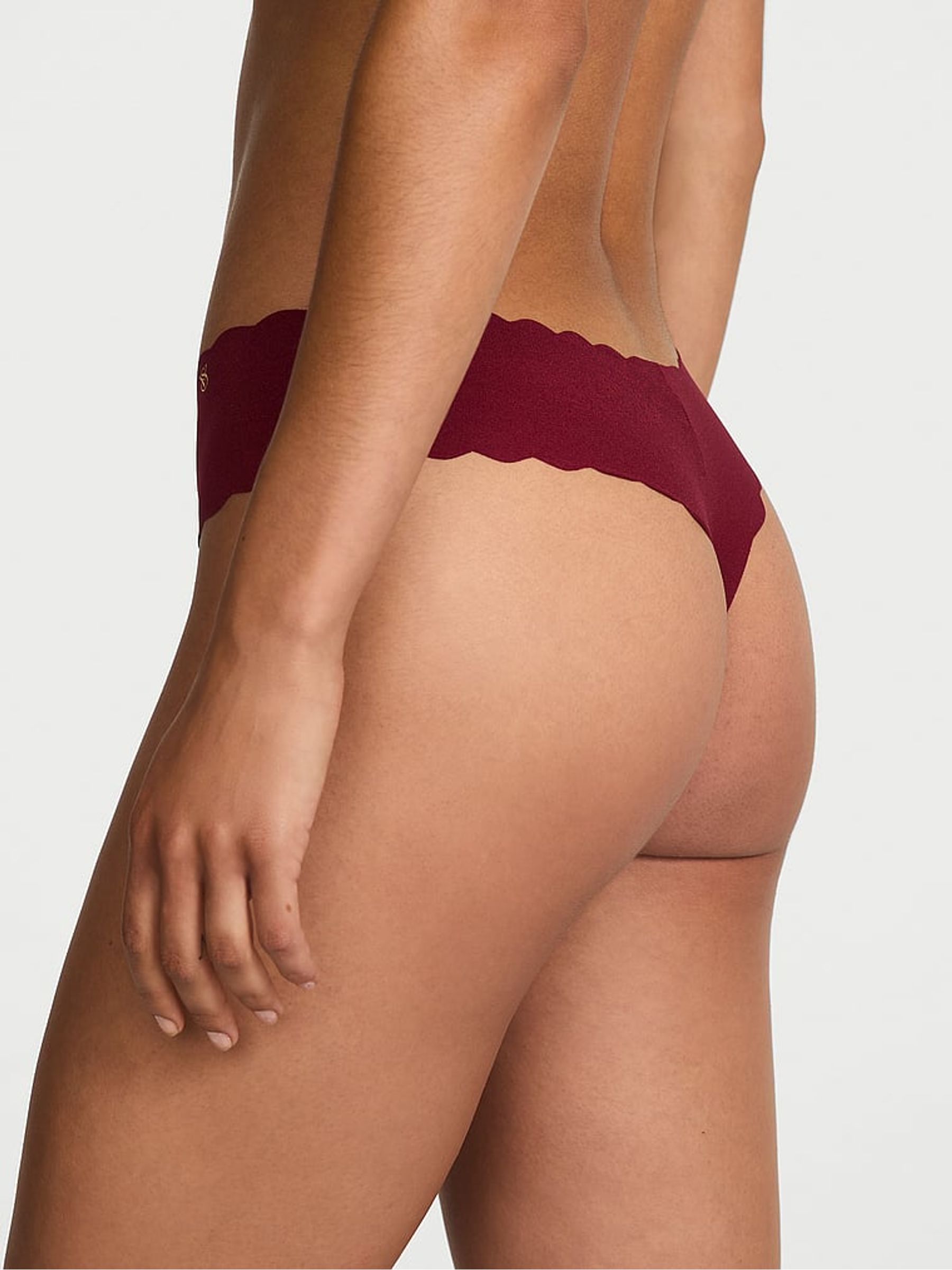 Sangria Red Thong Scalloped Knickers - Image 2 of 2