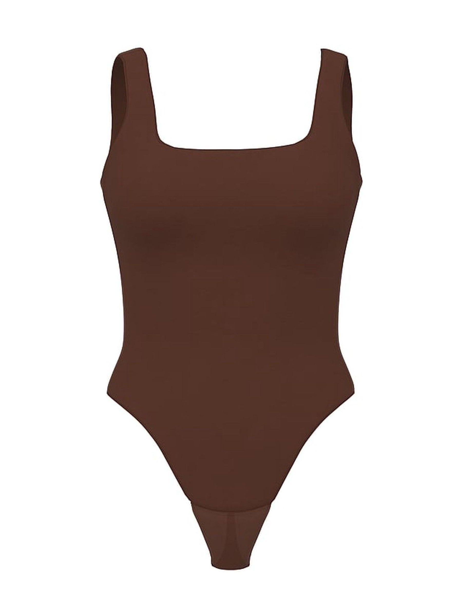 Ganache Brown FeatherSoft™ Square Neck Tank Bodysuit - Image 4 of 4