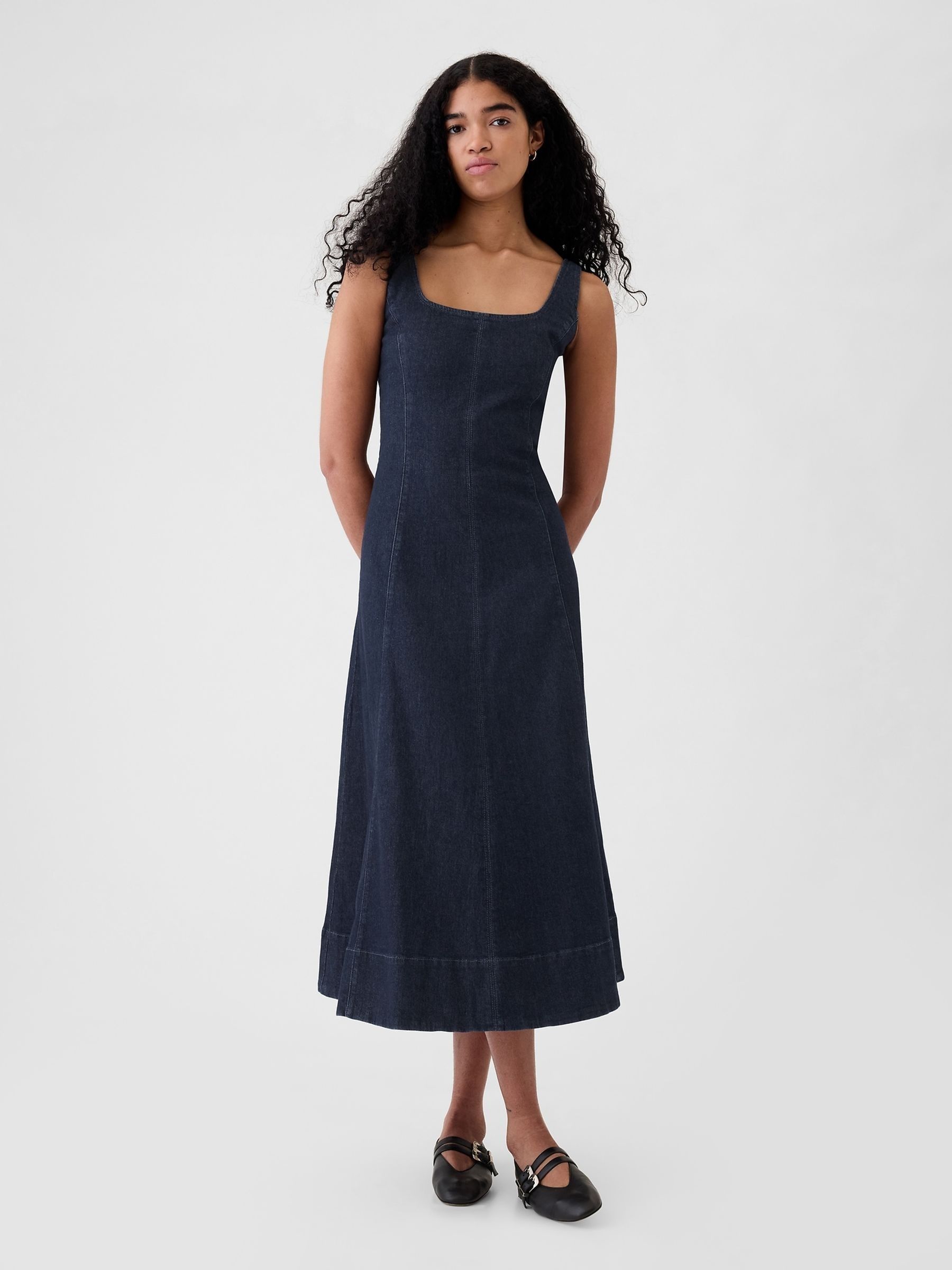 white christmas dresses Denim Pocket Mini Dress M / Denim main image 1