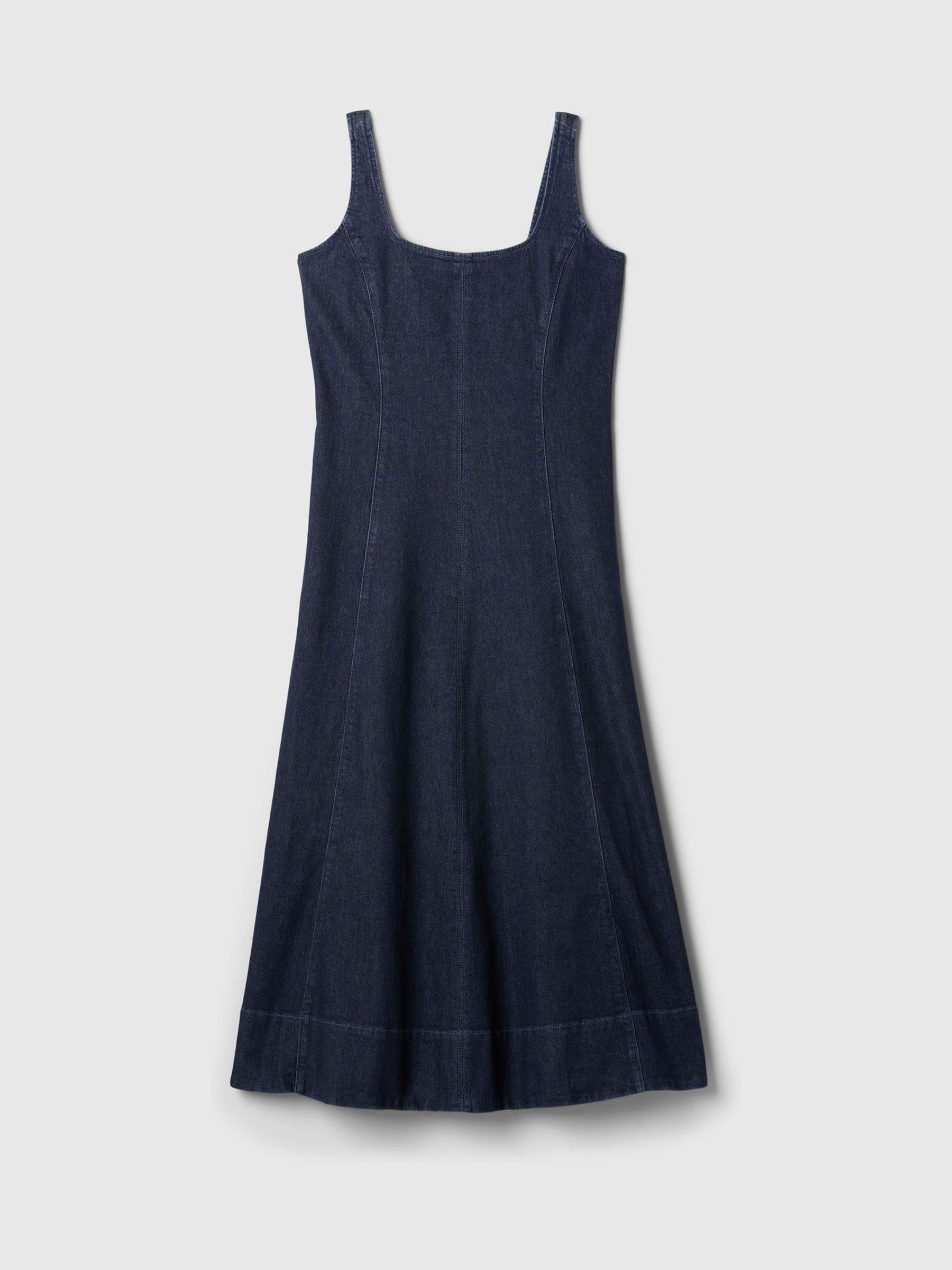 Blue Denim Square Neck Midi Dress - Image 5 of 5