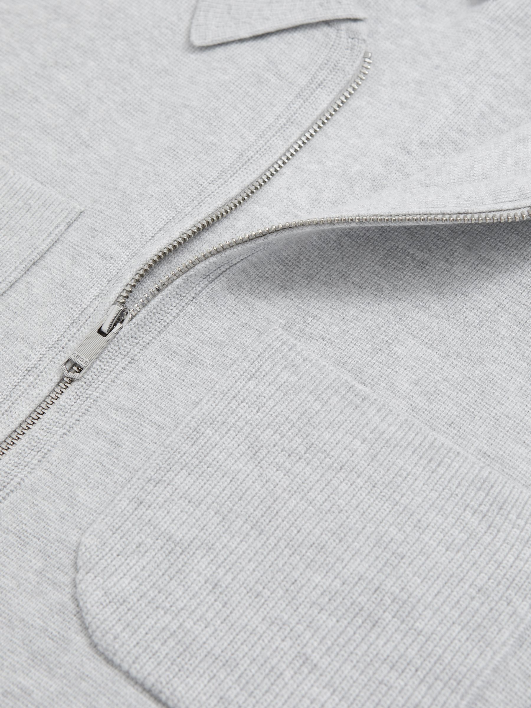Four-Pocket Zip-Through Cardigan in Soft Grey - Image 7 of 7