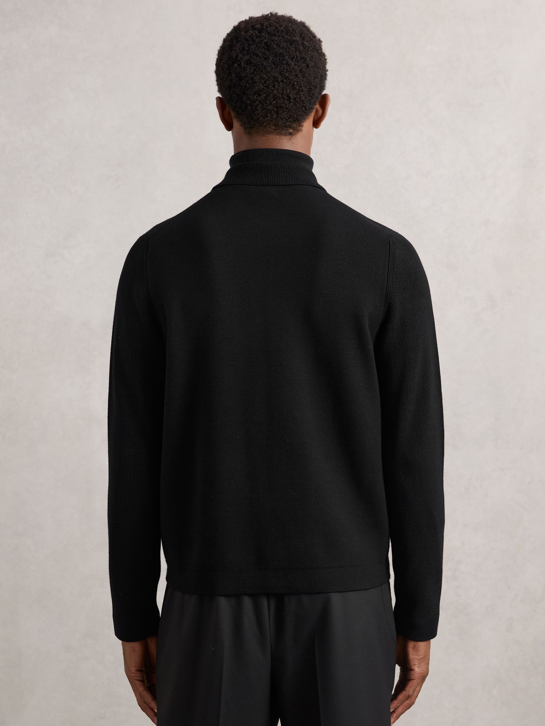 Four-Pocket Zip-Through Cardigan in Black - Image 5 of 6