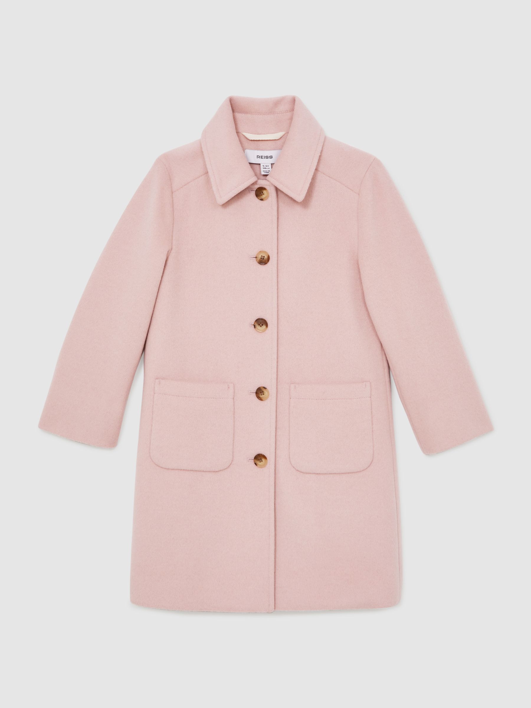 9-13 yrs Wool-Blend Single-Breasted Coat in Pink - Image 2 of 4