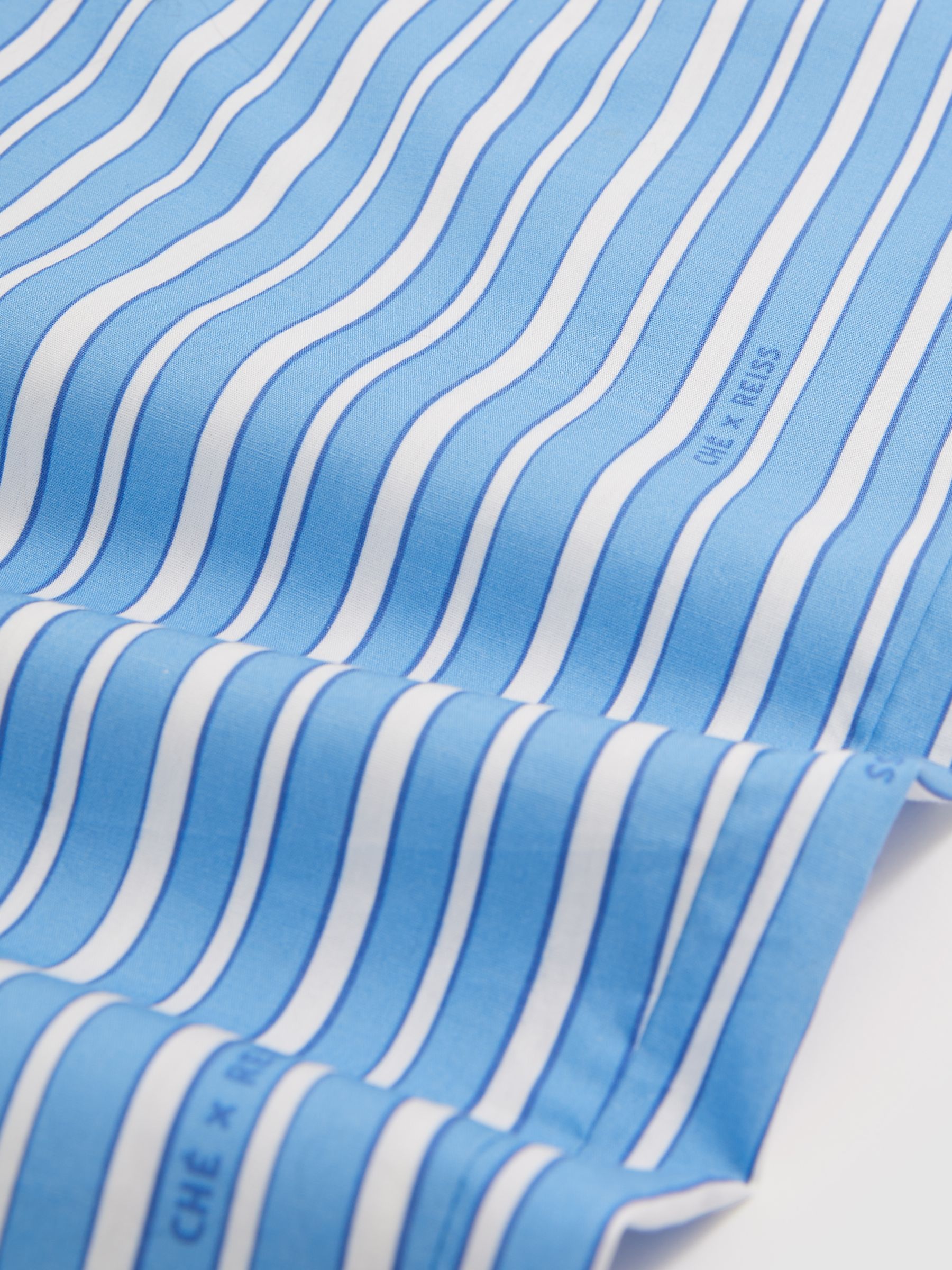 Reiss | Ché Poplin Stripe Trousers in Bright Blue/White - Image 7 of 7