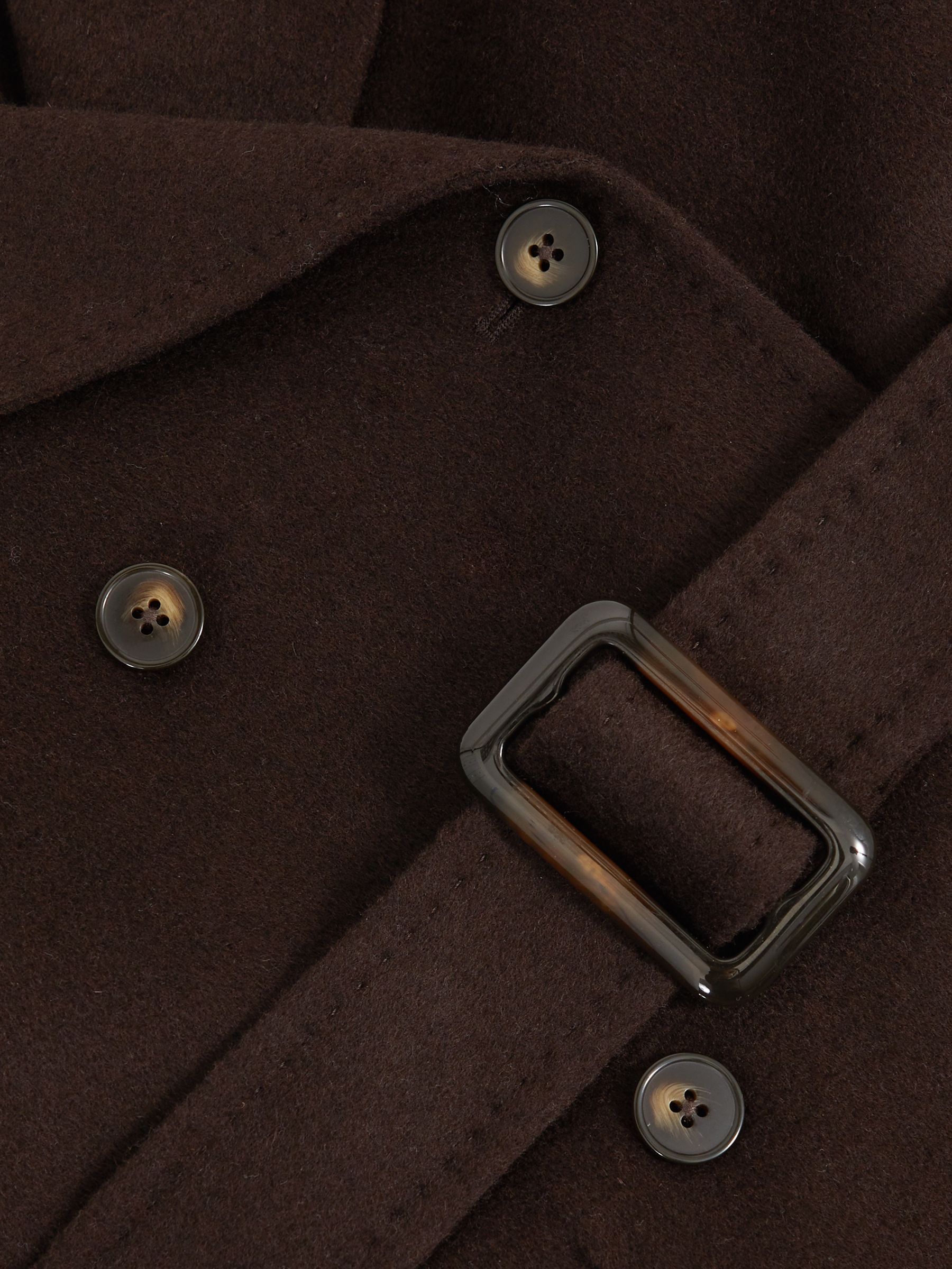 13-14 yrs Double-Breasted Blindseam Wool-Blend Coat in Chocolate Brown - Image 4 of 4