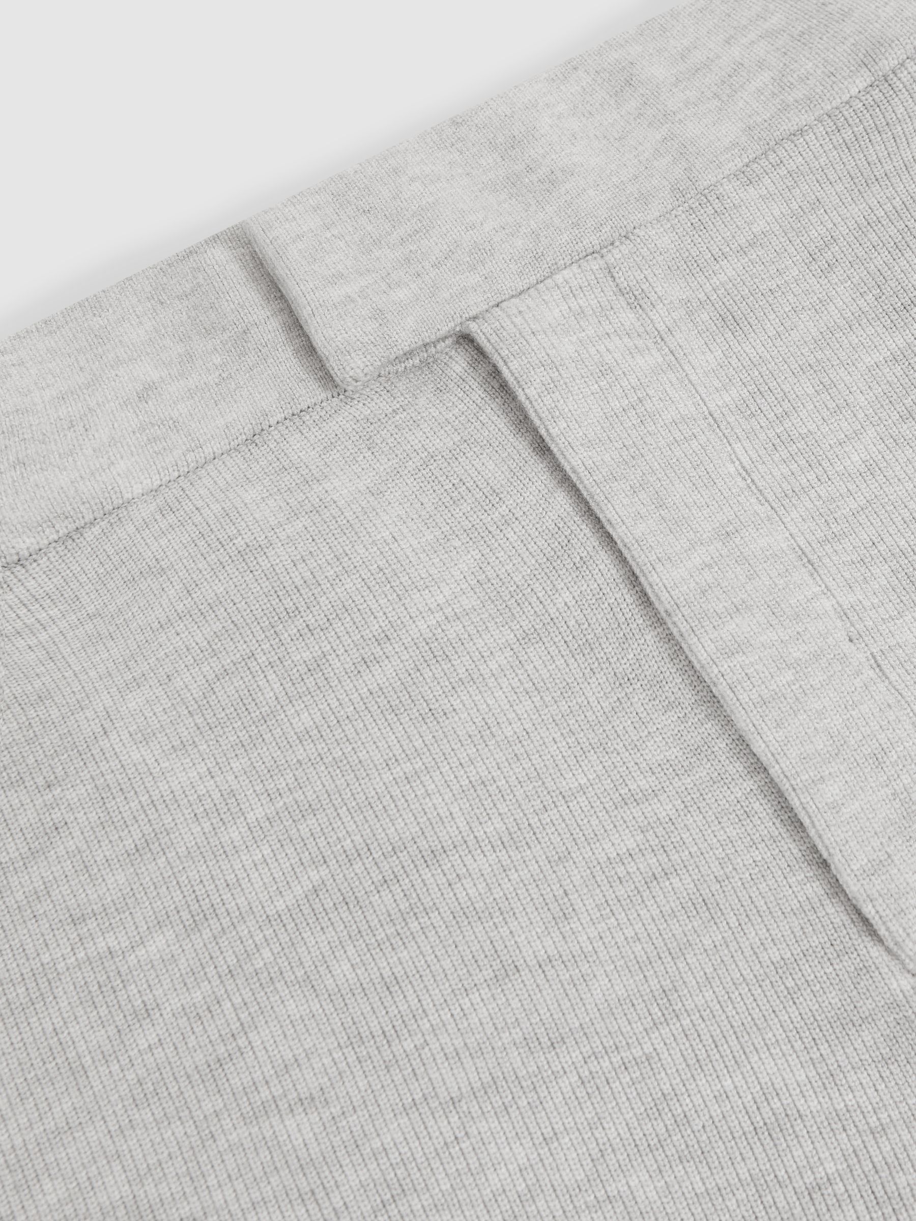 Tapered Fit Knitted Trousers in Soft Grey - image 5